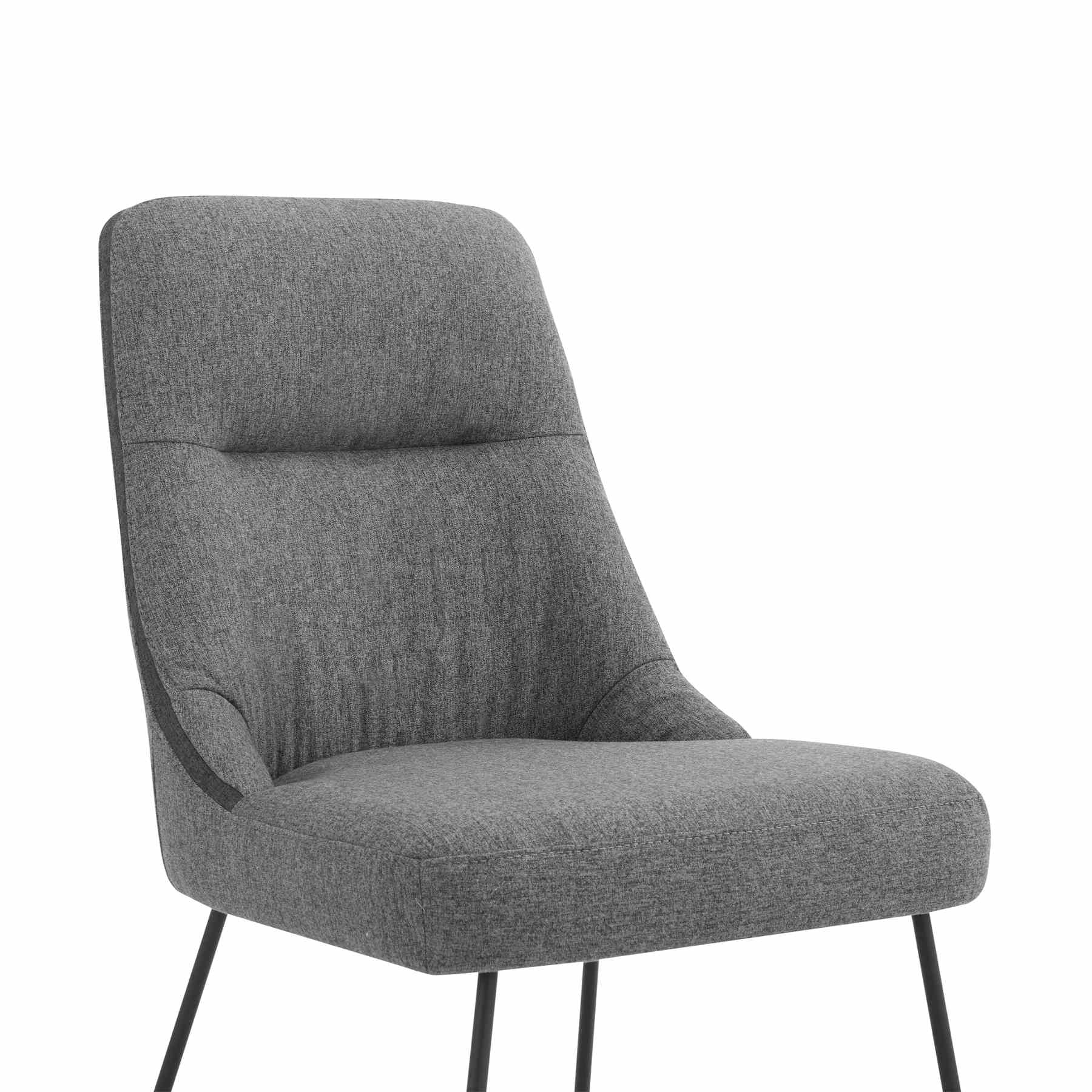 Quartz Gray Fabric and Metal Dining Room Chairs - Set of 2 - Image 4