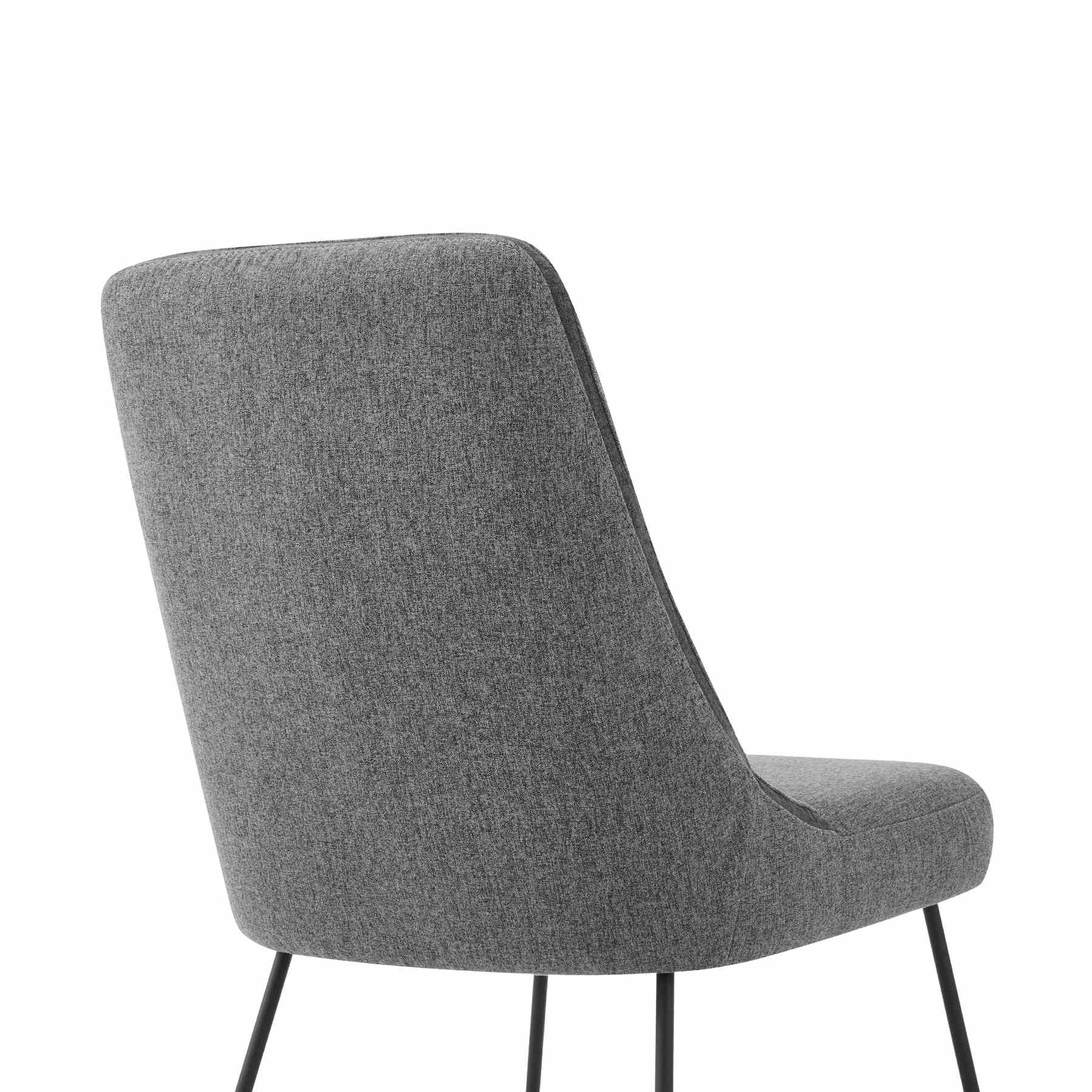 Quartz Gray Fabric and Metal Dining Room Chairs - Set of 2 - Image 5