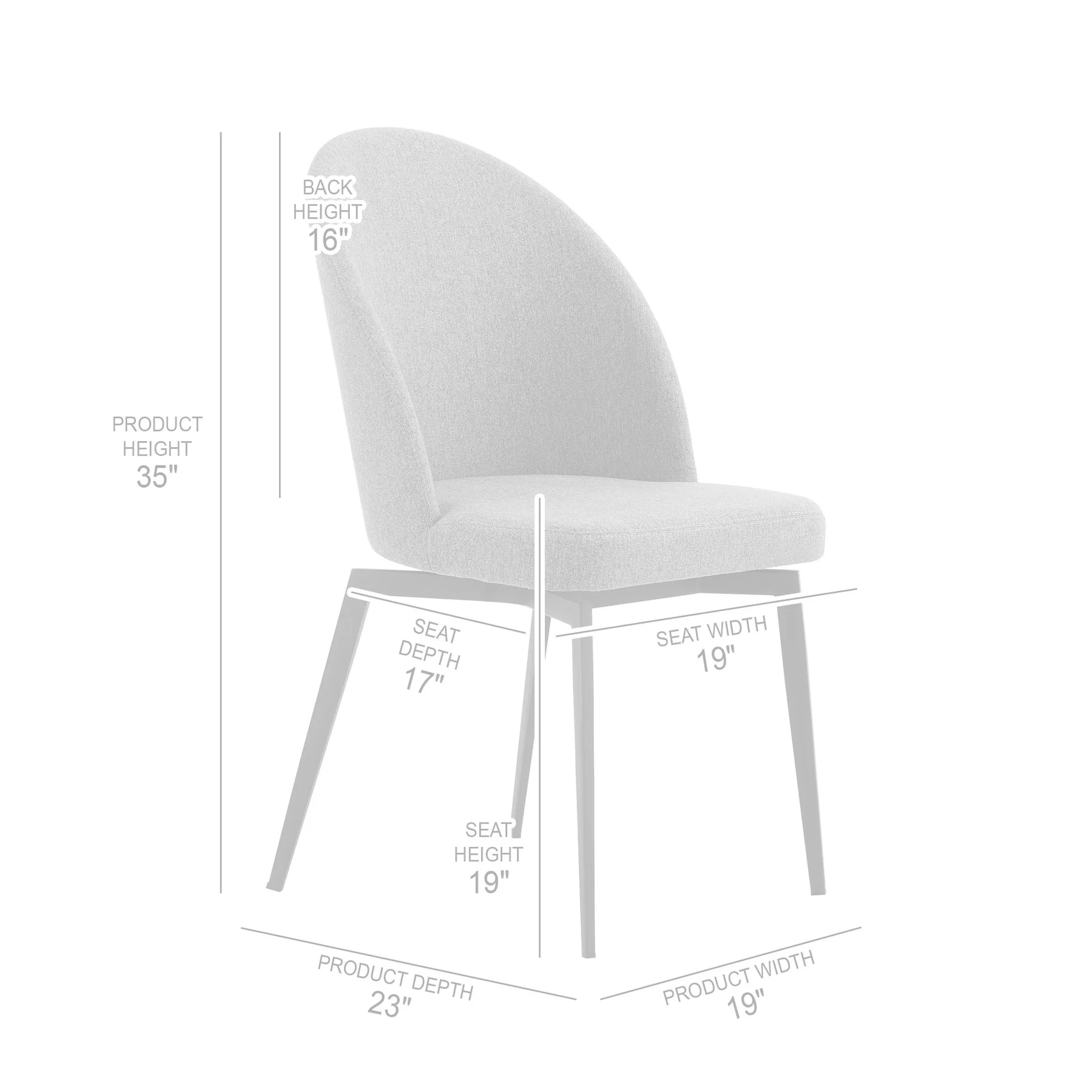 Quartz Gray Fabric and Metal Dining Room Chairs - Set of 2 - Image 7