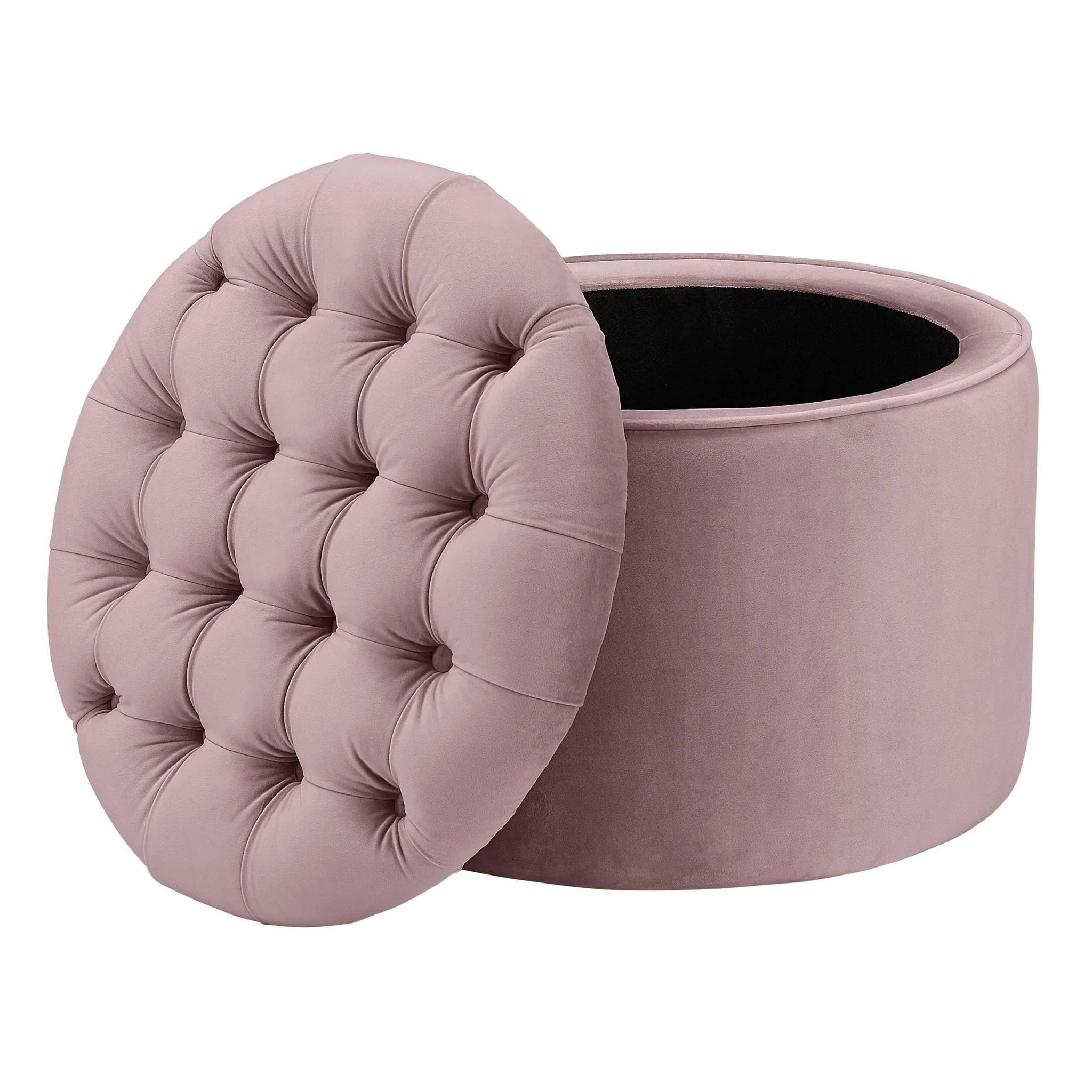 Queen Mauve Velvet Storage Ottoman - Image 3