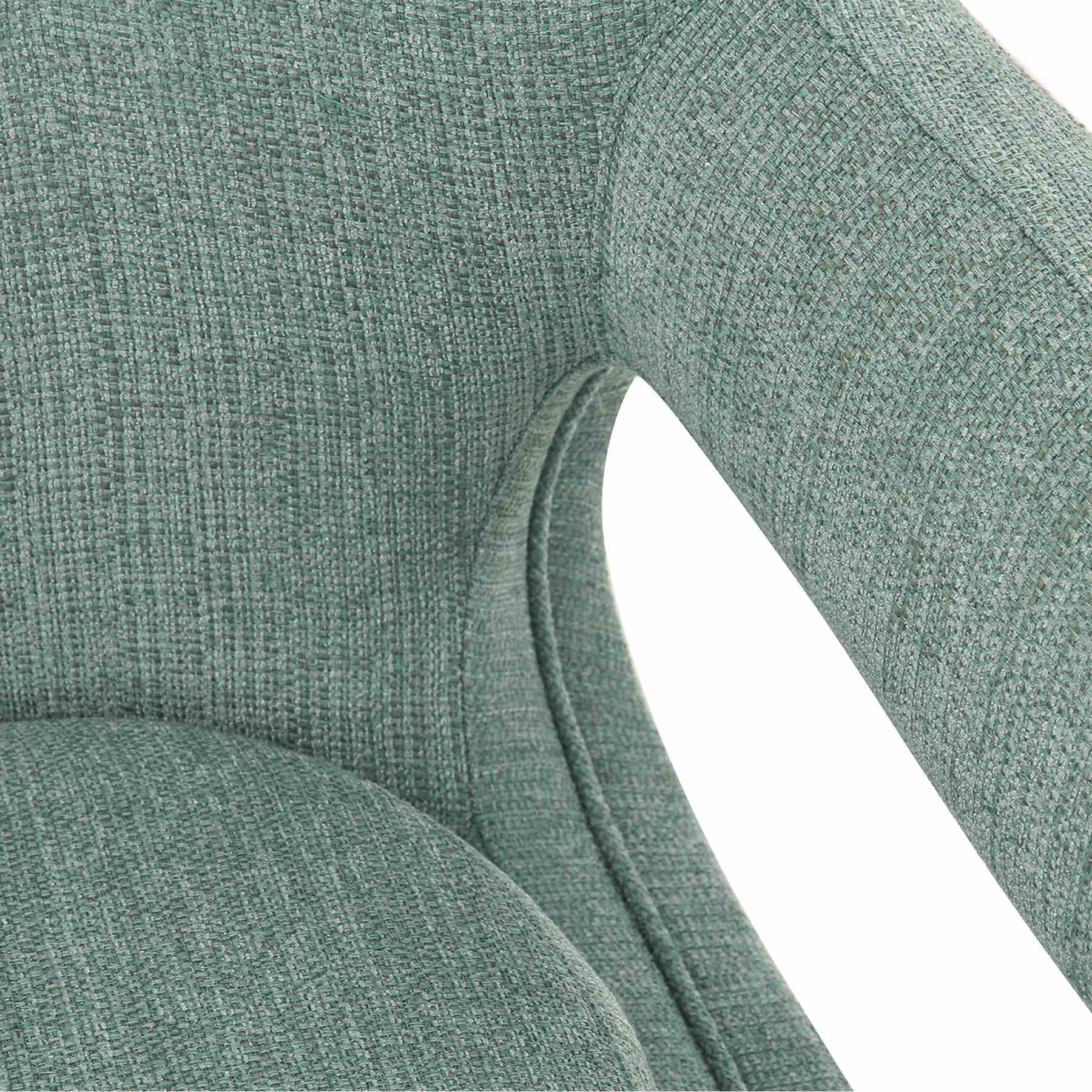 Quinn Contemporary Adjustable Swivel Accent Chair in Polished Steel Finish with Spa Blue Fabric - Image 4