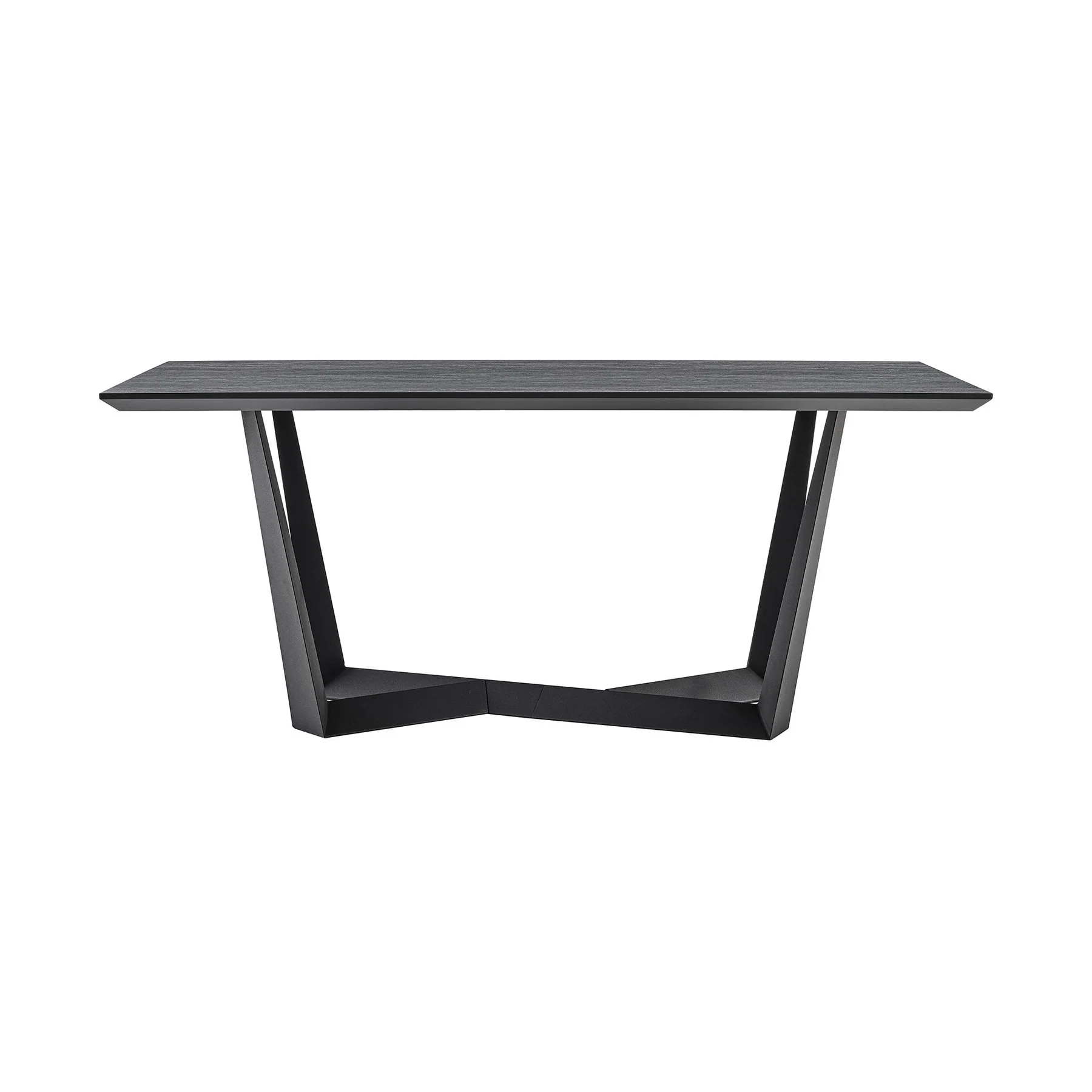 Radford and Lexi 5 Piece Modern Rectangular Dining Set in Black Melamine Wood and Gray Fabric - Image 4
