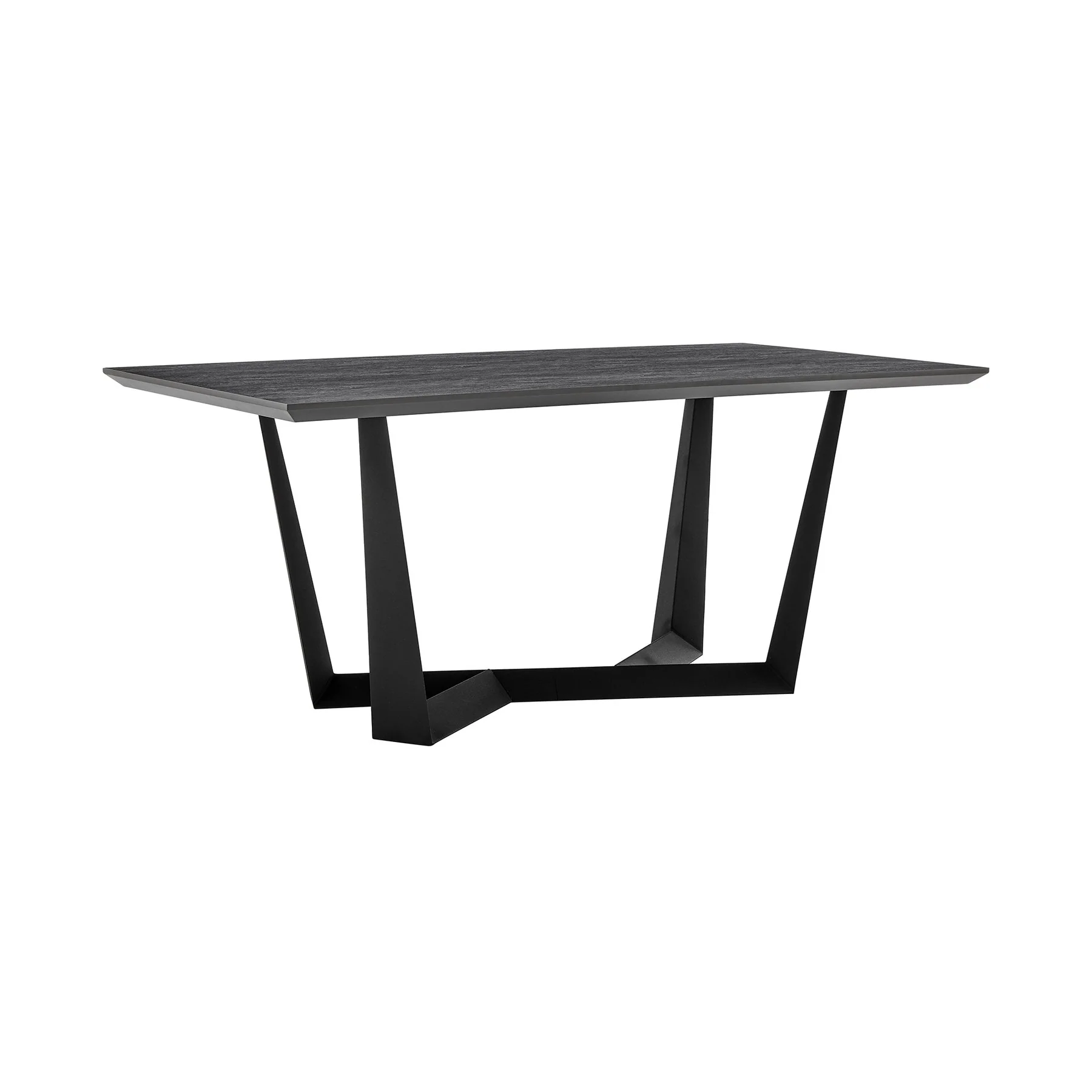 Radford and Lexi 5 Piece Modern Rectangular Dining Set in Black Melamine Wood and Gray Fabric - Image 5