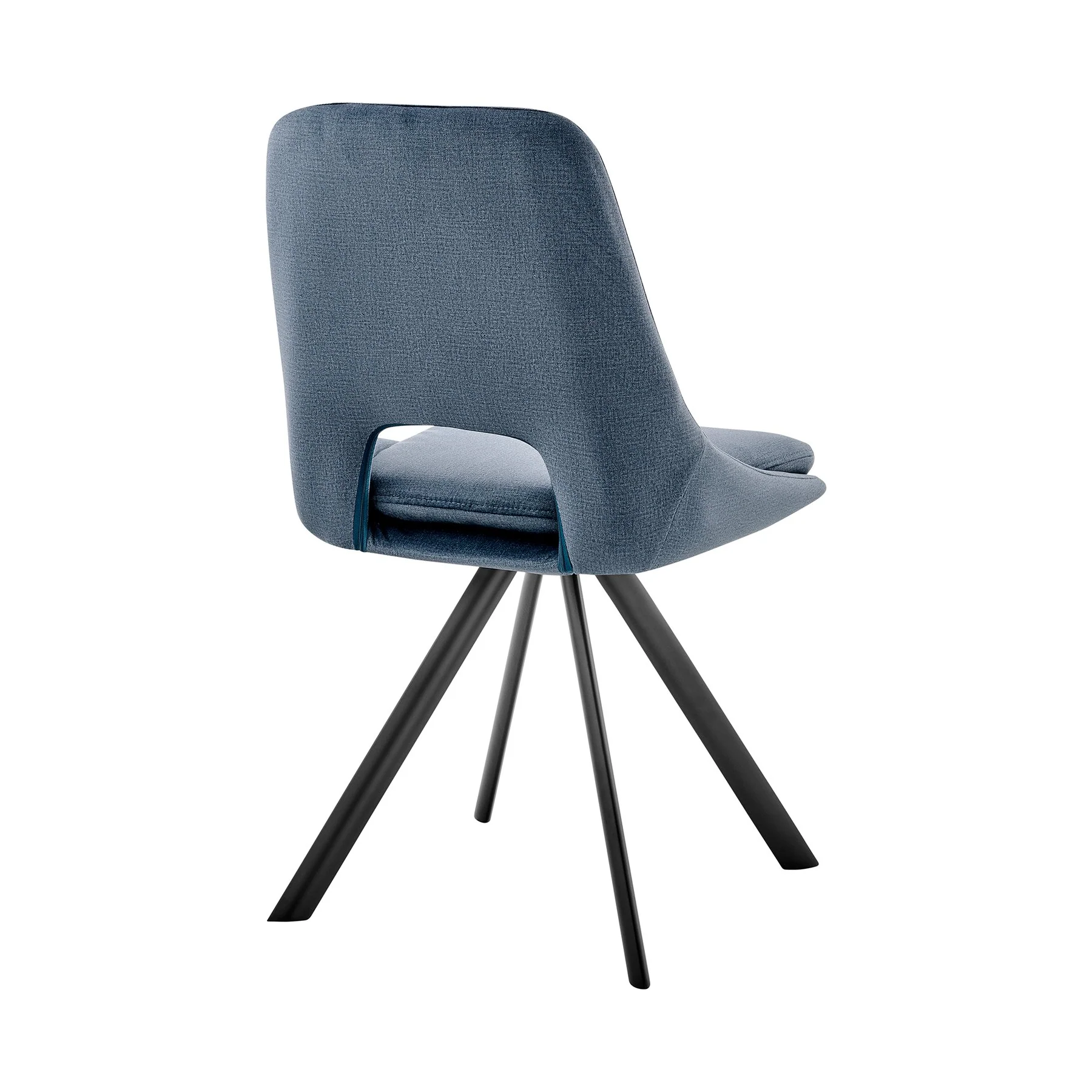Radford and Lexi 7 Piece Modern Rectangular Dining Set in Light Gray Melamine Wood and Blue - Image 3