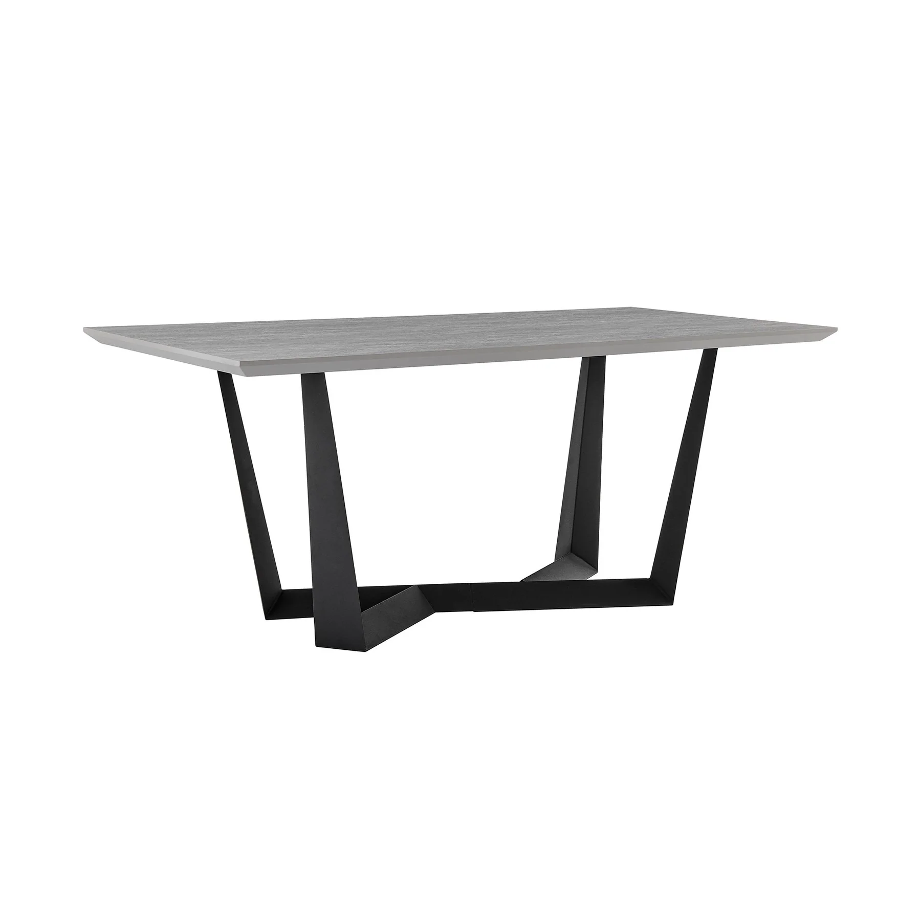 Radford and Lexi 7 Piece Modern Rectangular Dining Set in Light Gray Melamine Wood and Blue - Image 5