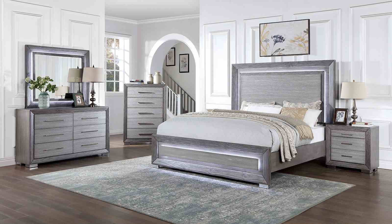 Raiden Queen Bed, Gray