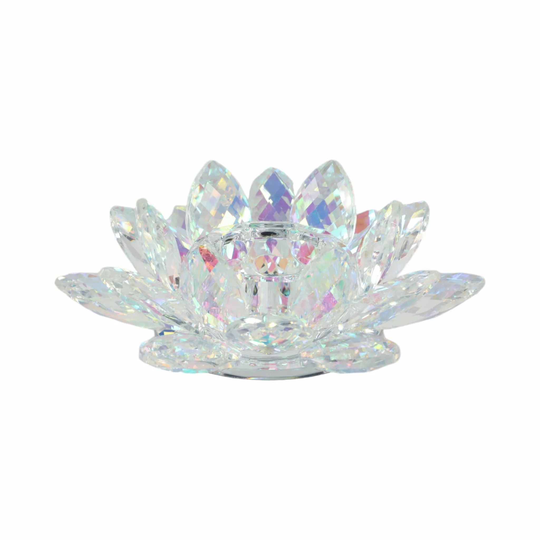 Rainbow Crystal Lotus Votive Holder 6