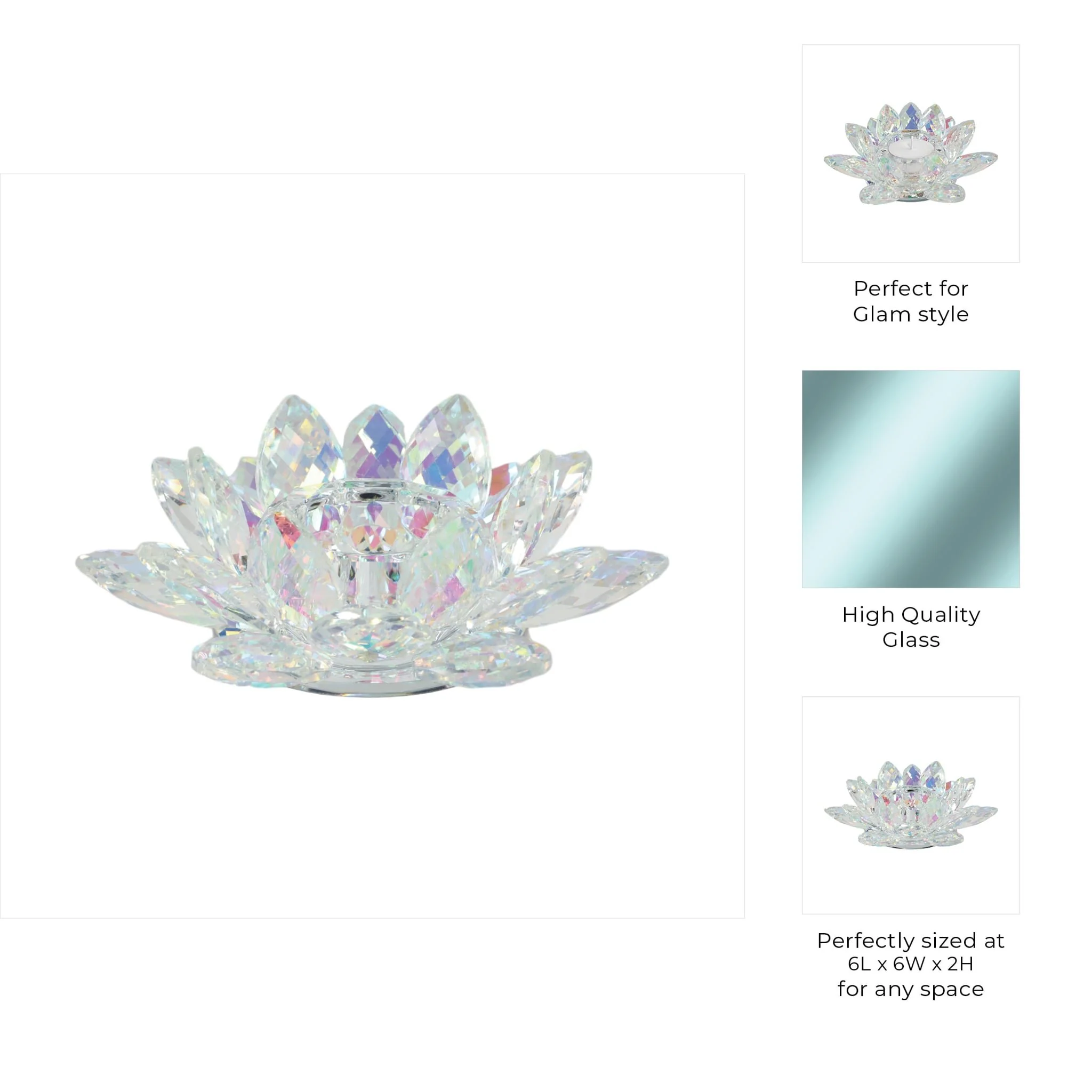 Rainbow Crystal Lotus Votive Holder 6 - Image 9