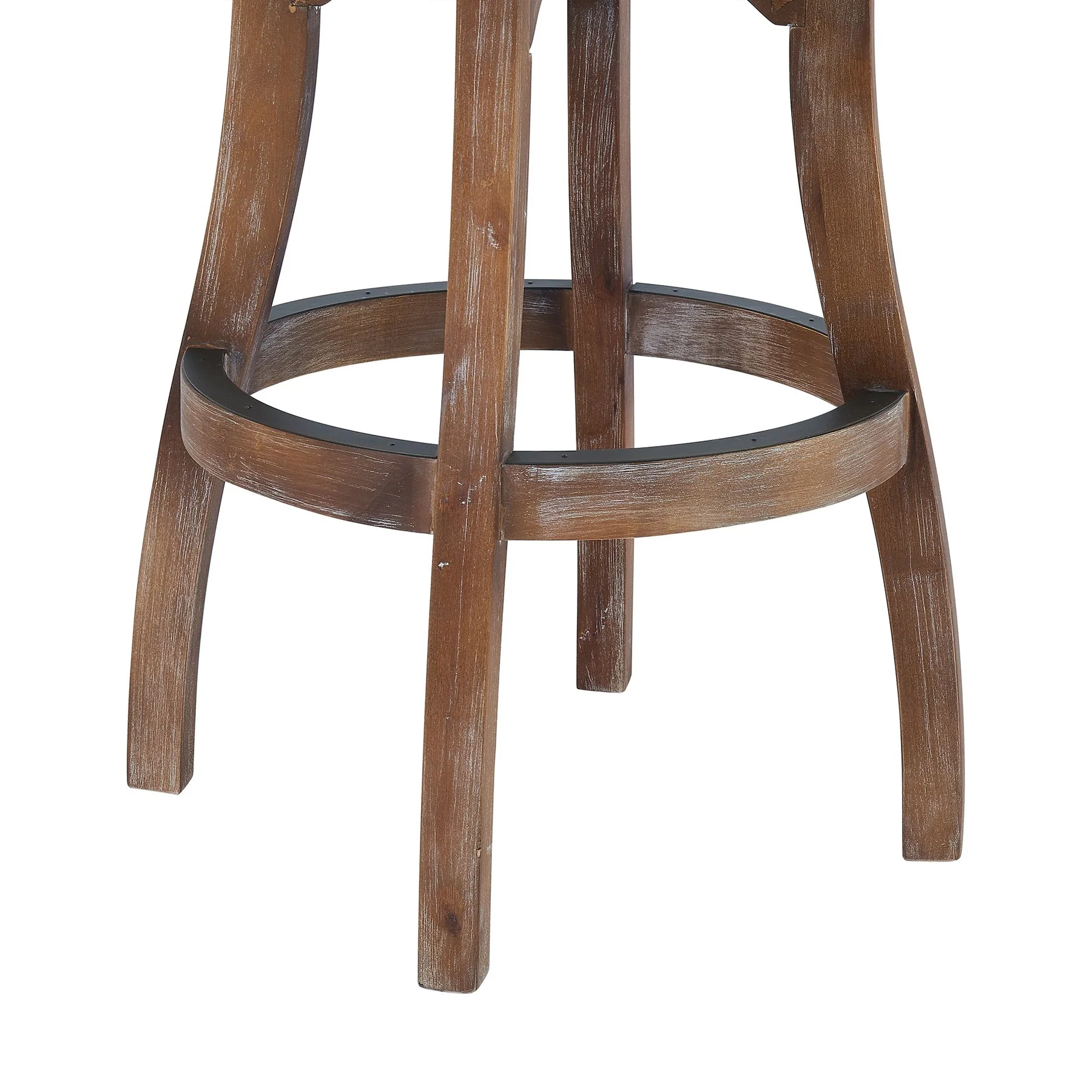 Raleigh Arm 26" Counter Height Swivel Barstool in Distressed Oak Finish and Putty Ivory Linen - Image 7