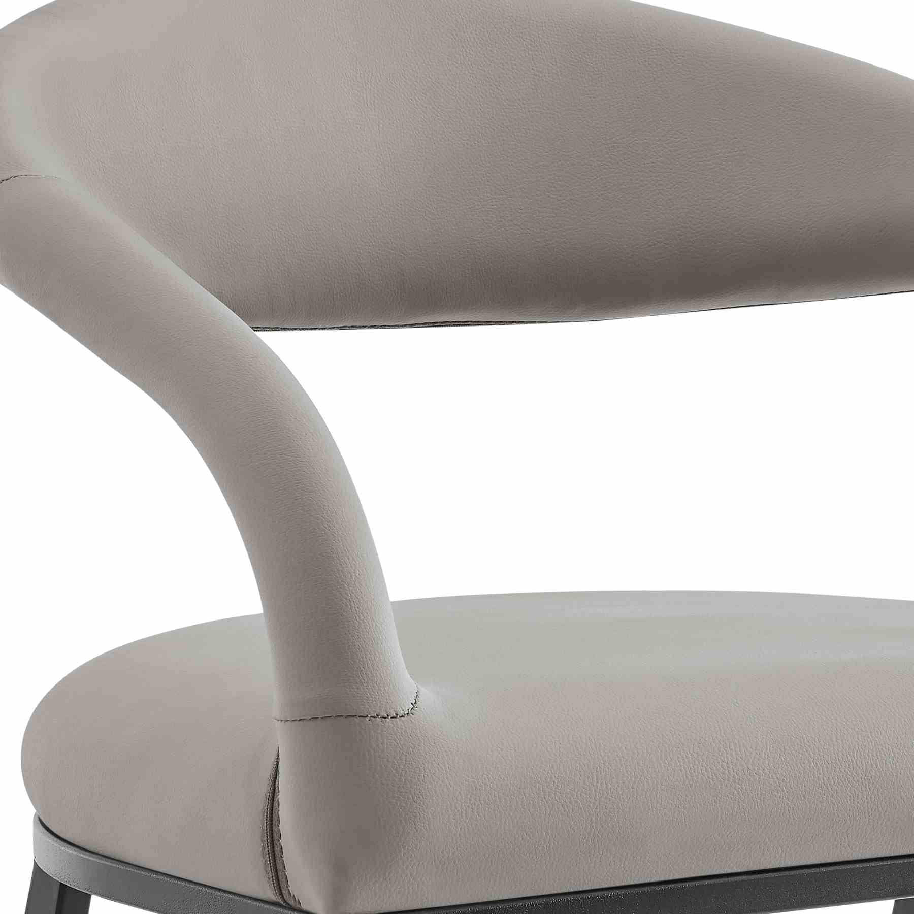 Ramona 26" Counter Stool with Matte Black Iron and Light Gray Leather - Image 6