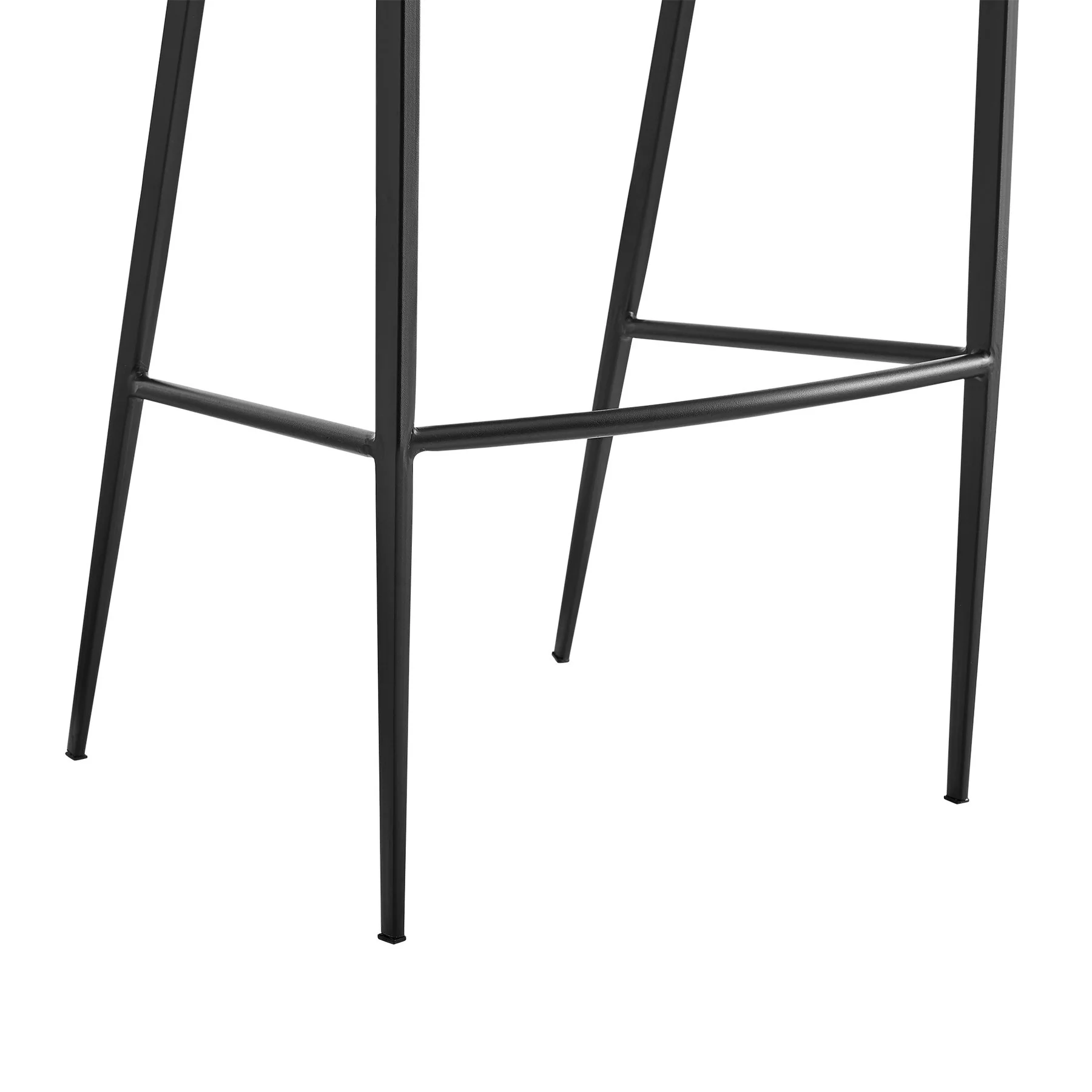 Ramona 30" Bar Stool with Matte Black Iron and Beige Faux Leather - Image 8