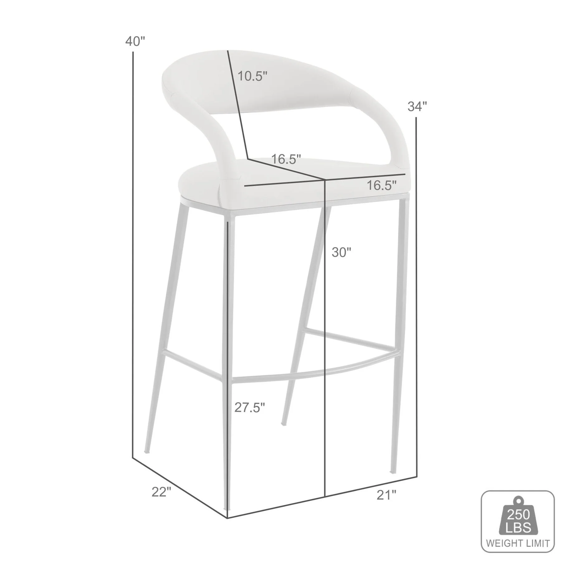 Ramona 30" Bar Stool with Matte Black Iron and Beige Faux Leather - Image 9