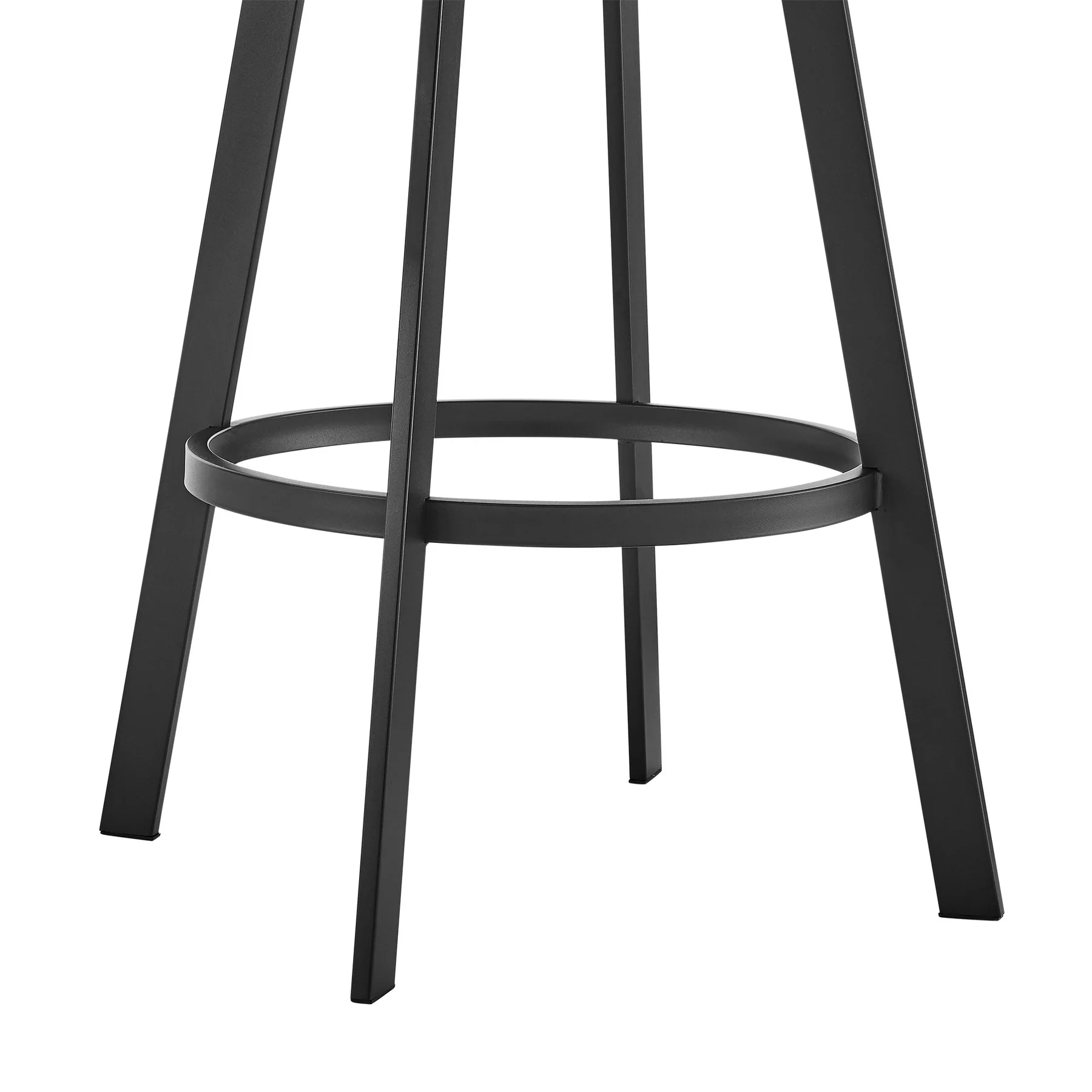 Ramona 30" Swivel Bar Stool with Matte Black Iron and Light Gray Faux Leather - Image 8