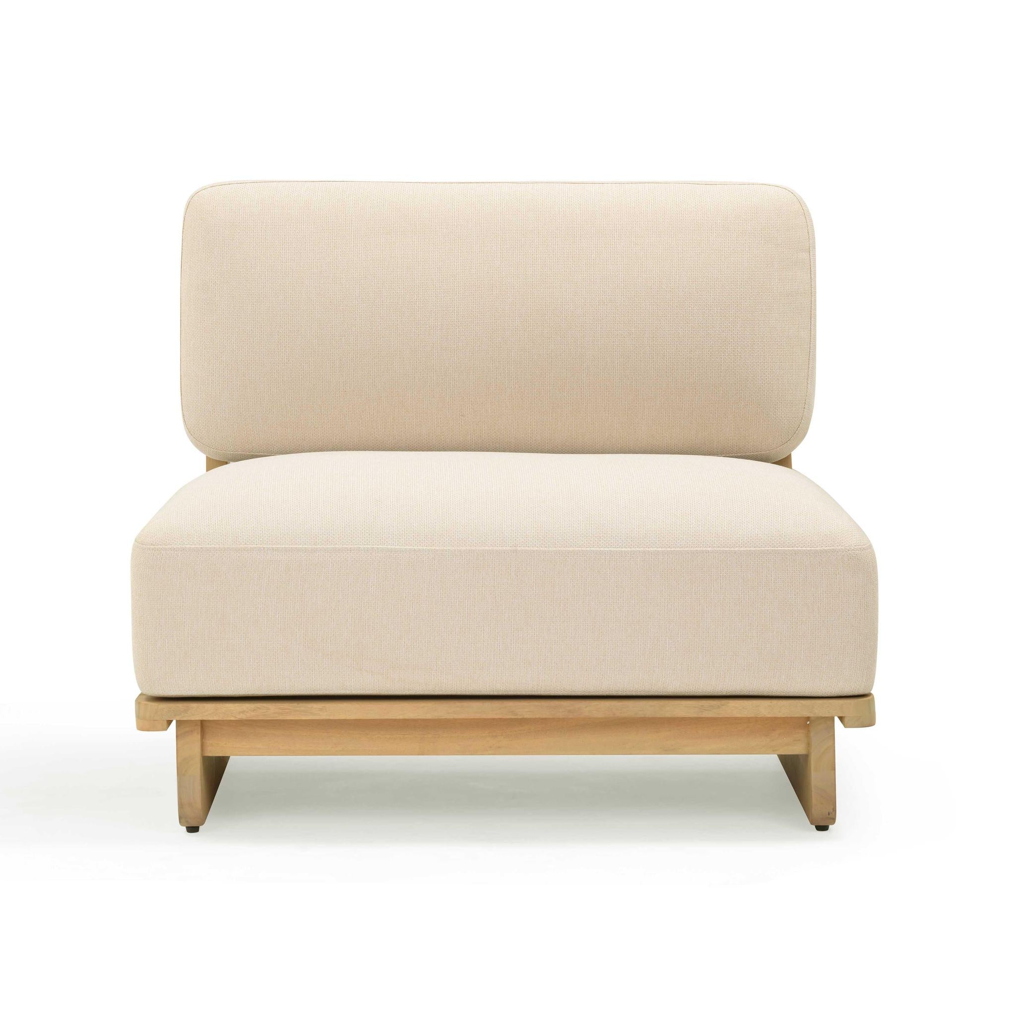Reavan Cream Outdoor Lounge Chair - Image 3