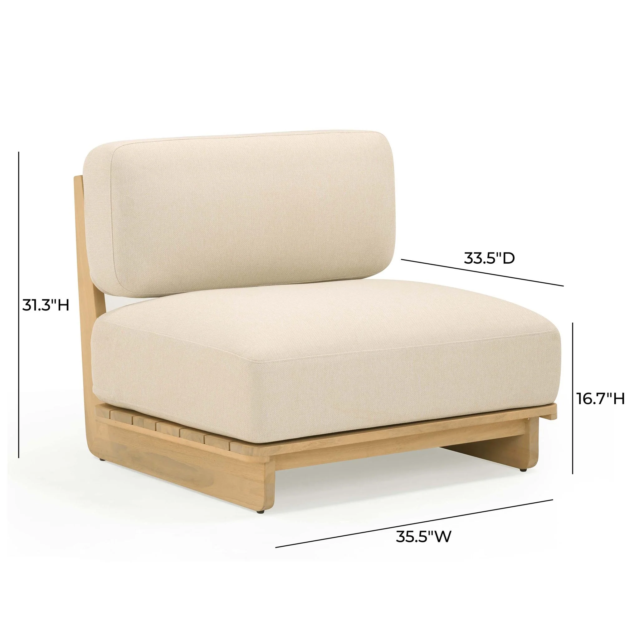 Reavan Cream Outdoor Lounge Chair - Image 6