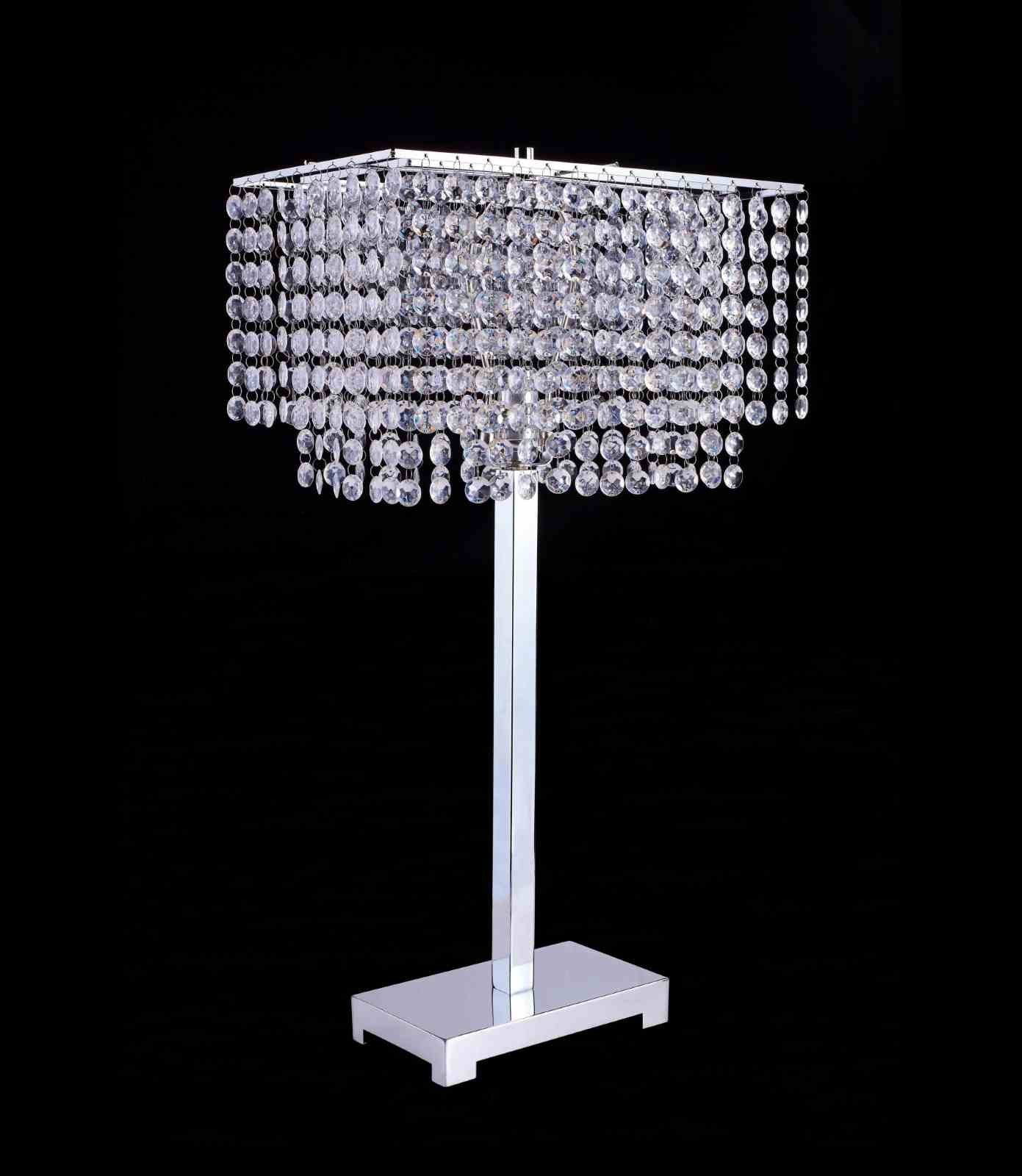 Rena Table Lamp, Hanging Crystal