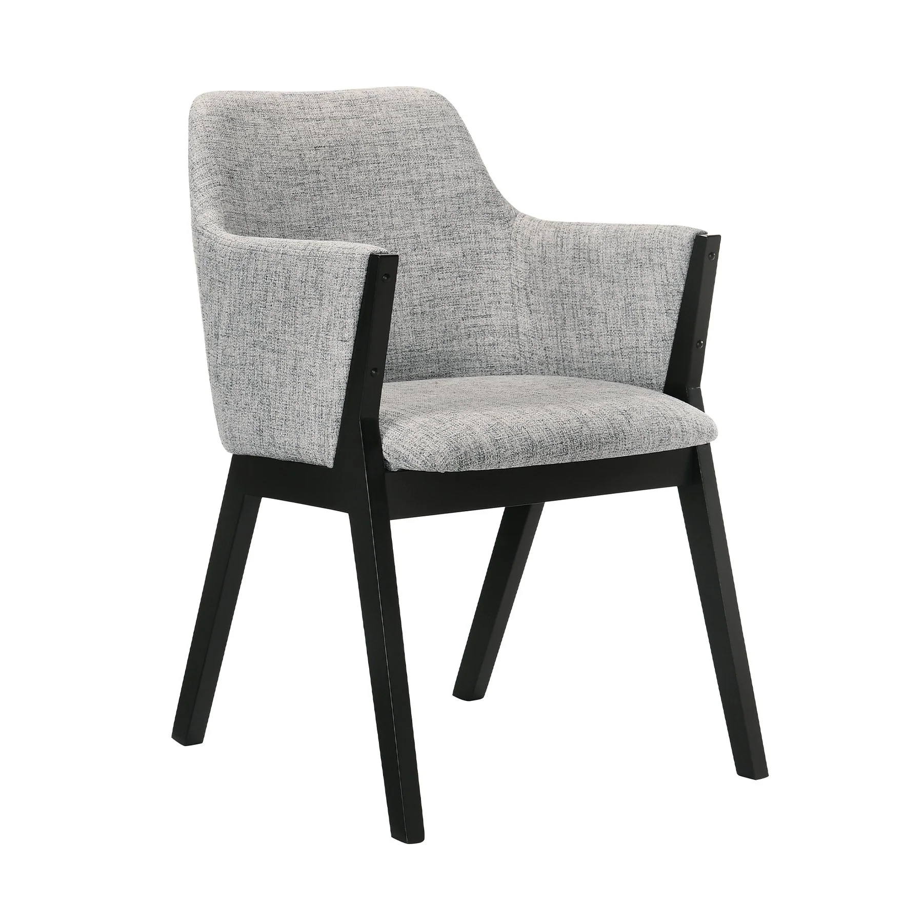 Renzo Light Gray Fabric and Black Wood Dining Side Chairs - Set of 2 - Image 2