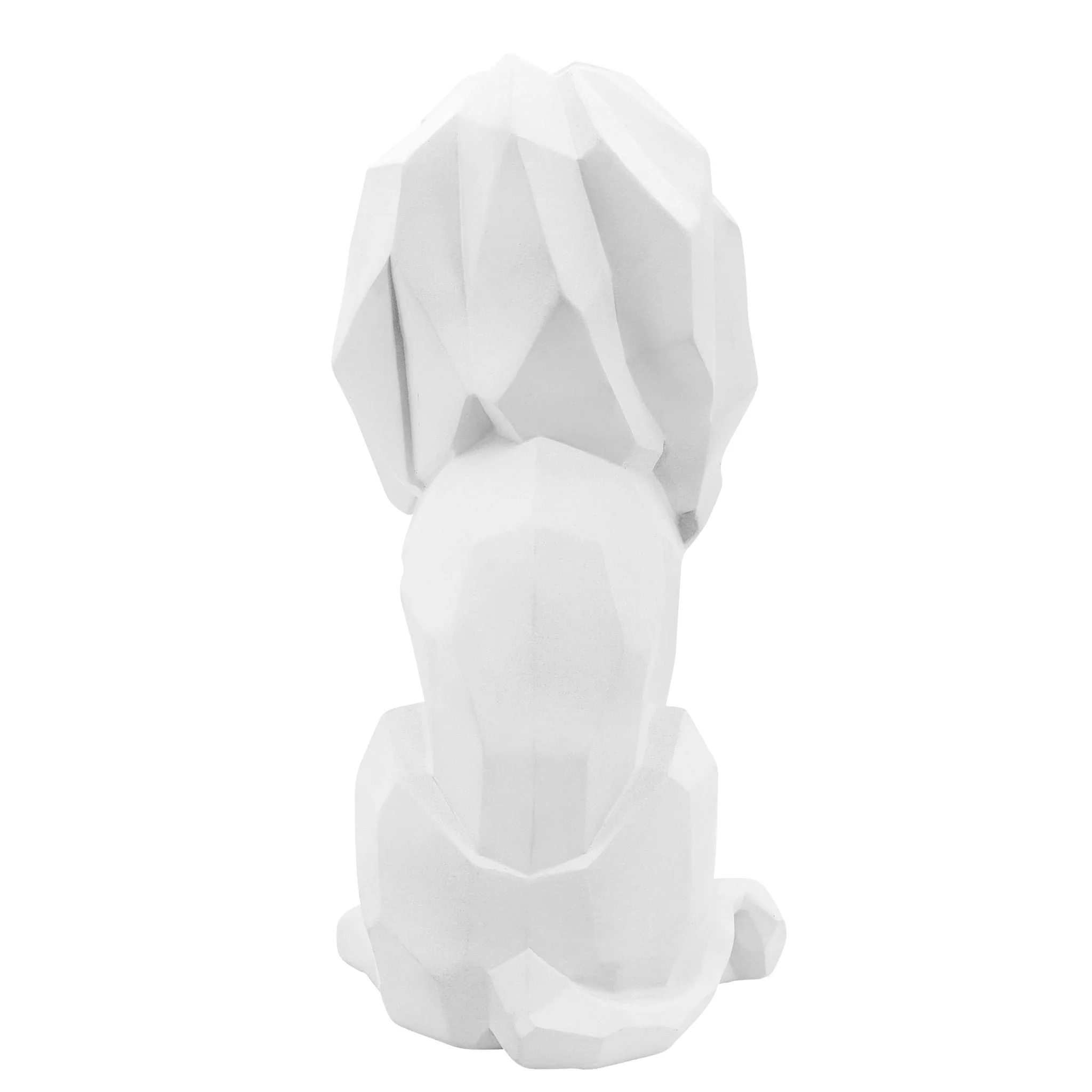Resin 11"h Sitting Lion, White - Image 3