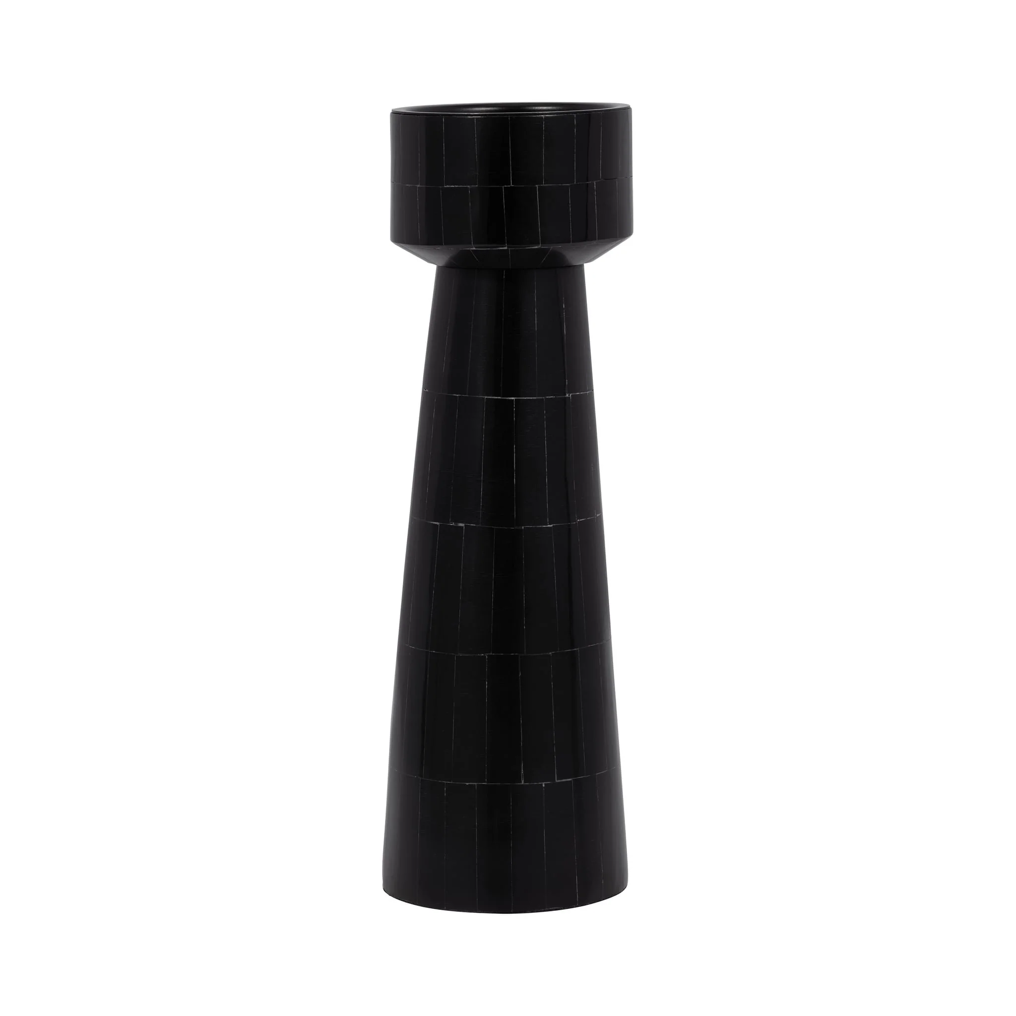 Resin, 12" Pillar Candleholder, Black