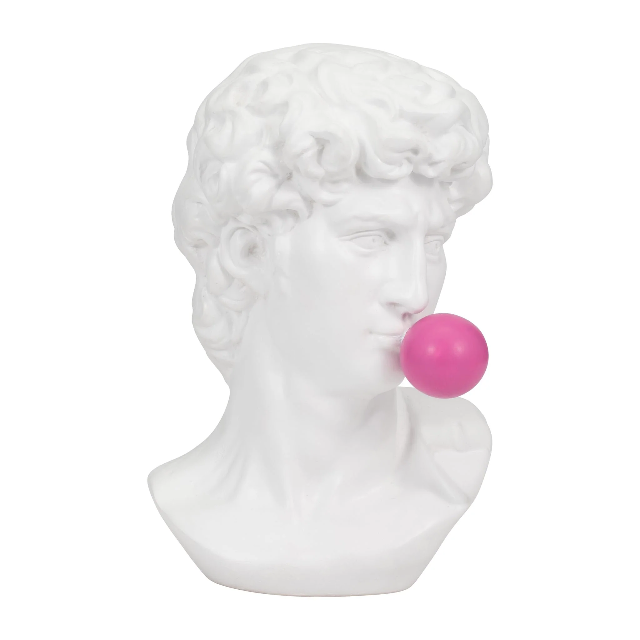 Resin, 13" Greek God Head W/gum, White - Image 2