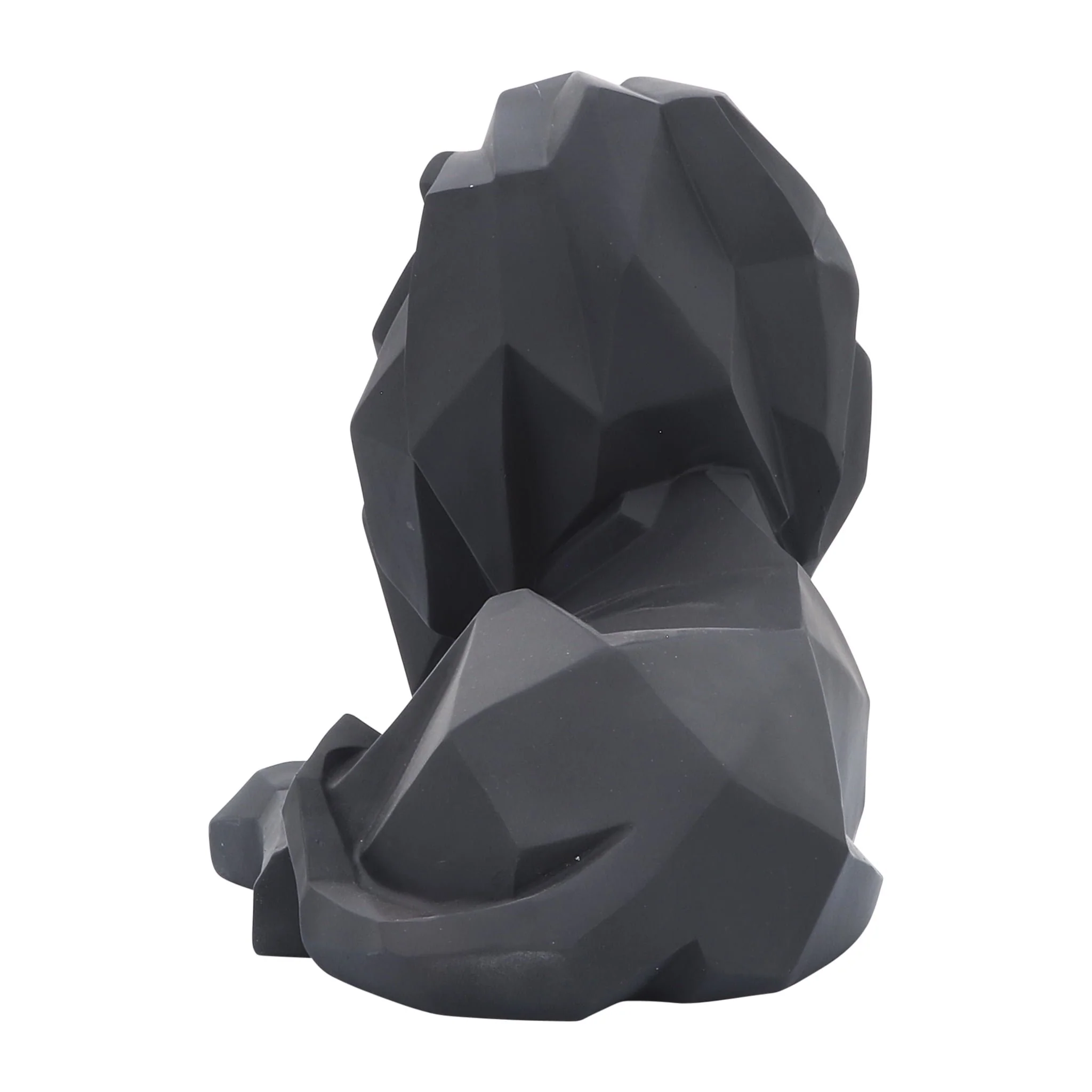 Resin 13" Laying Lion, Black - Image 5