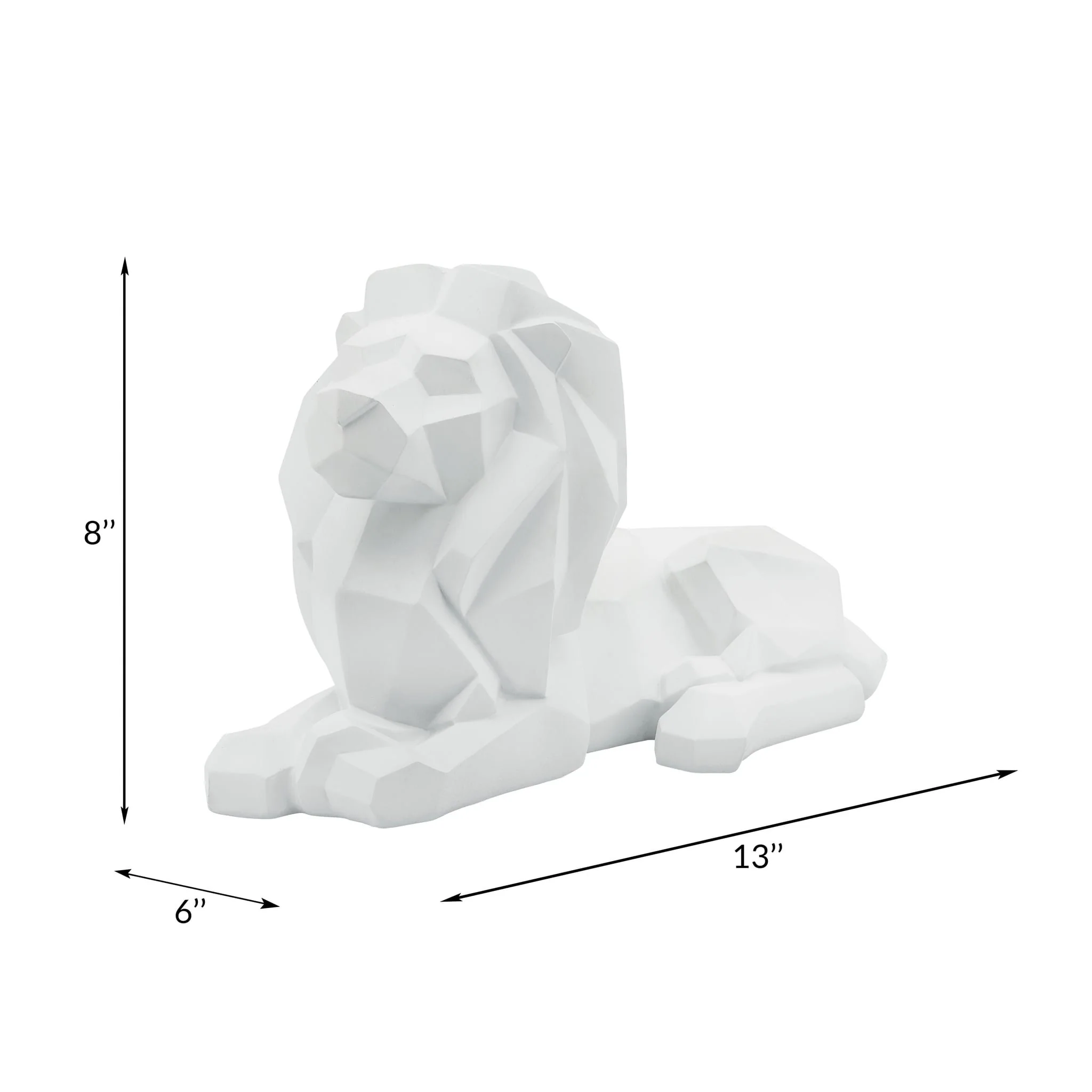 Resin 13" Laying Lion, White - Image 6