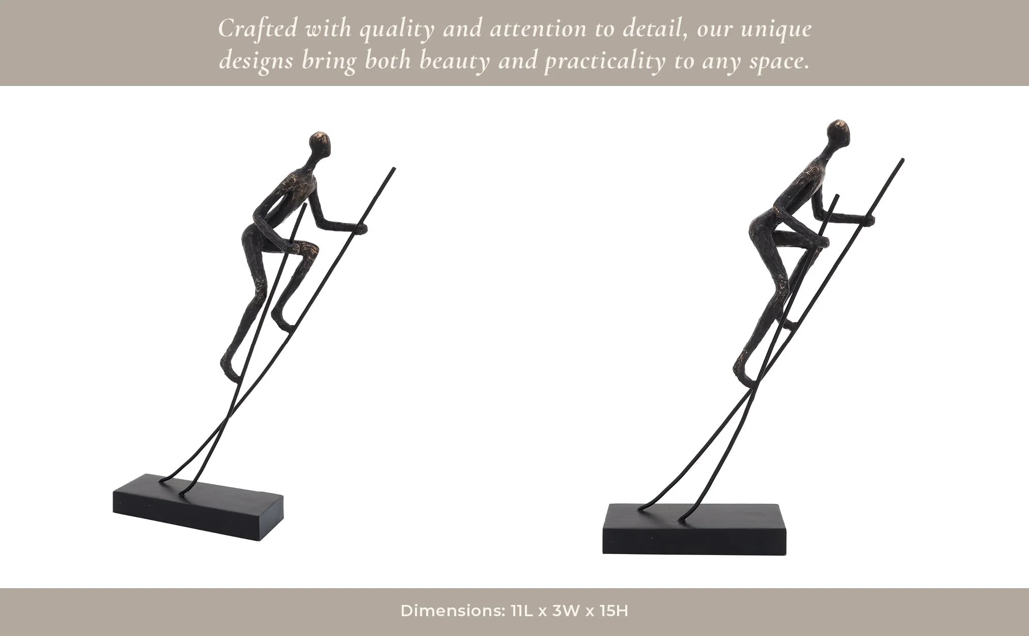 Resin, 15"h  Man On Stilts, Bronze - Image 12