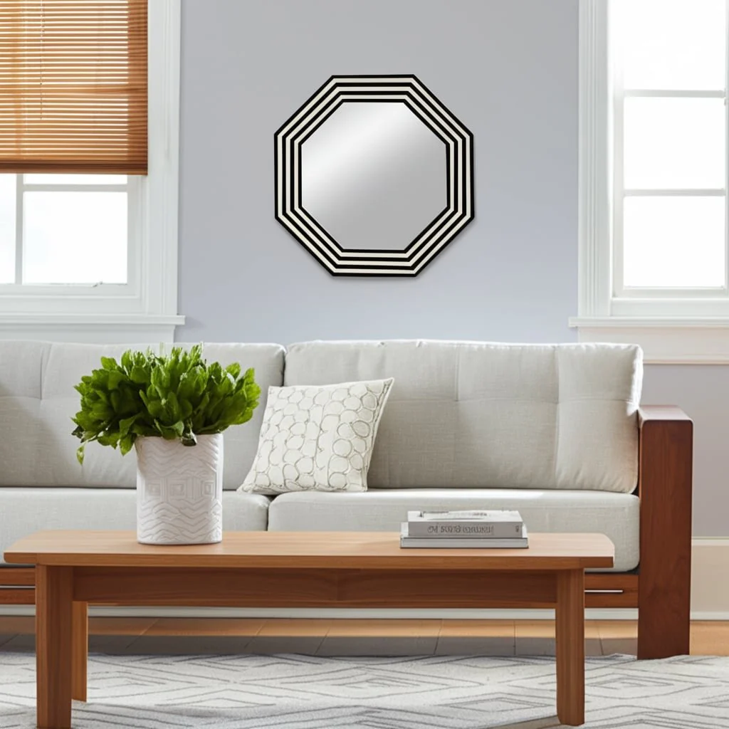 Resin 24x24 Octagon Mirror Blk/wht - Image 10
