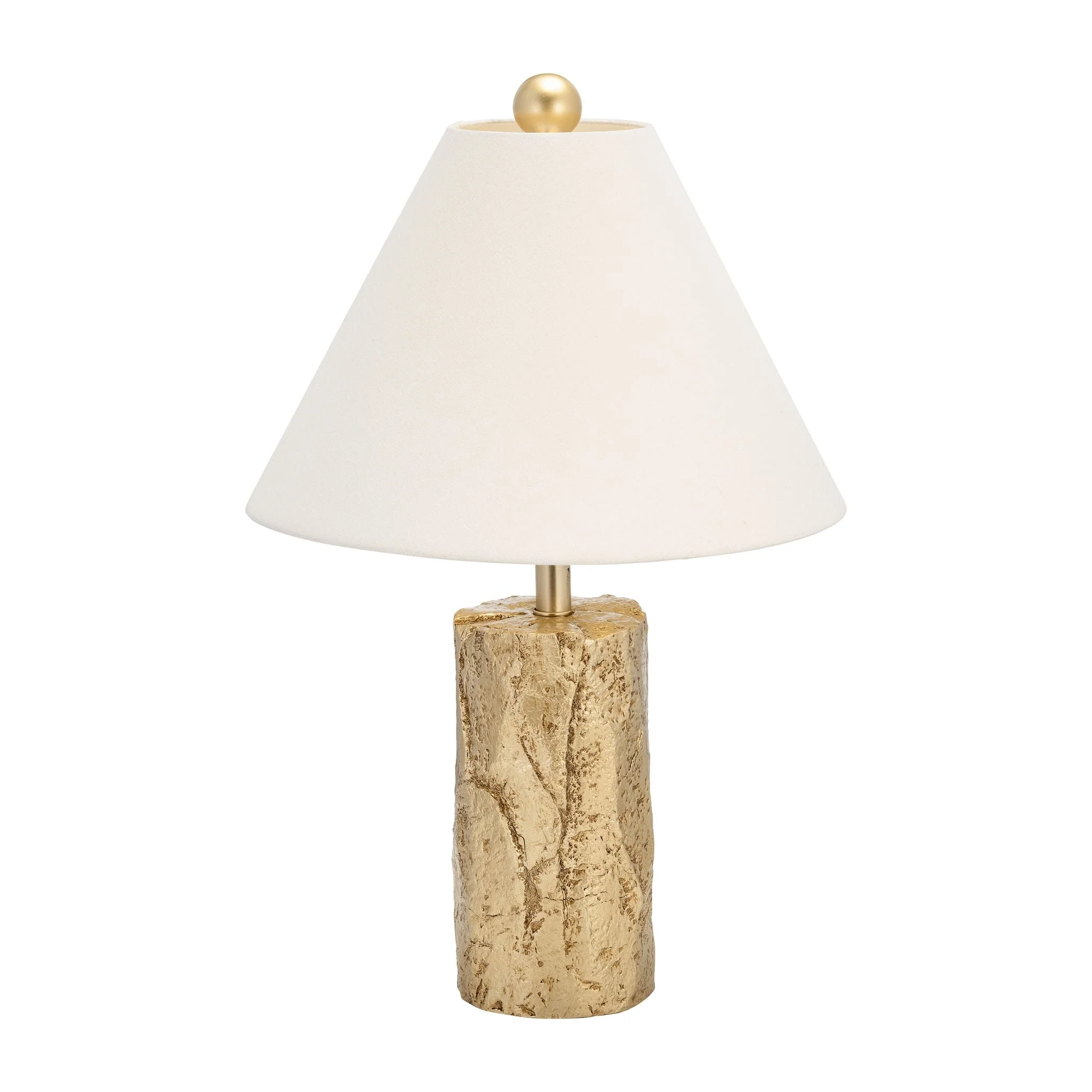 Resin 26" Textured Table Lamp, Gold