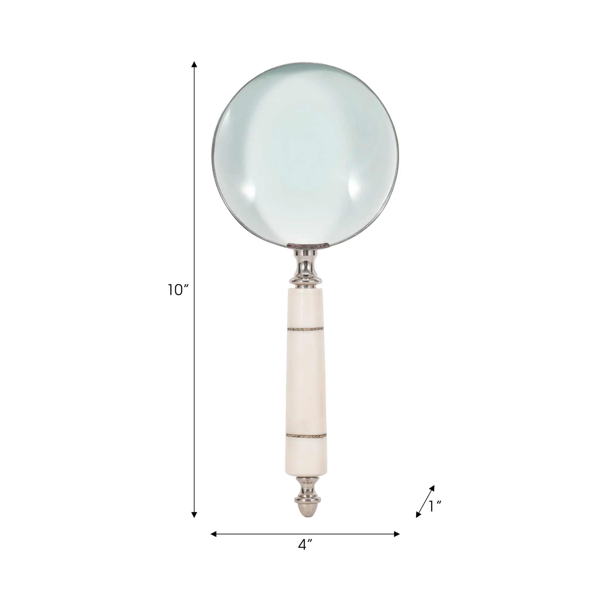 Resin, 4" Magnifying Glass, Ivory - Image 6