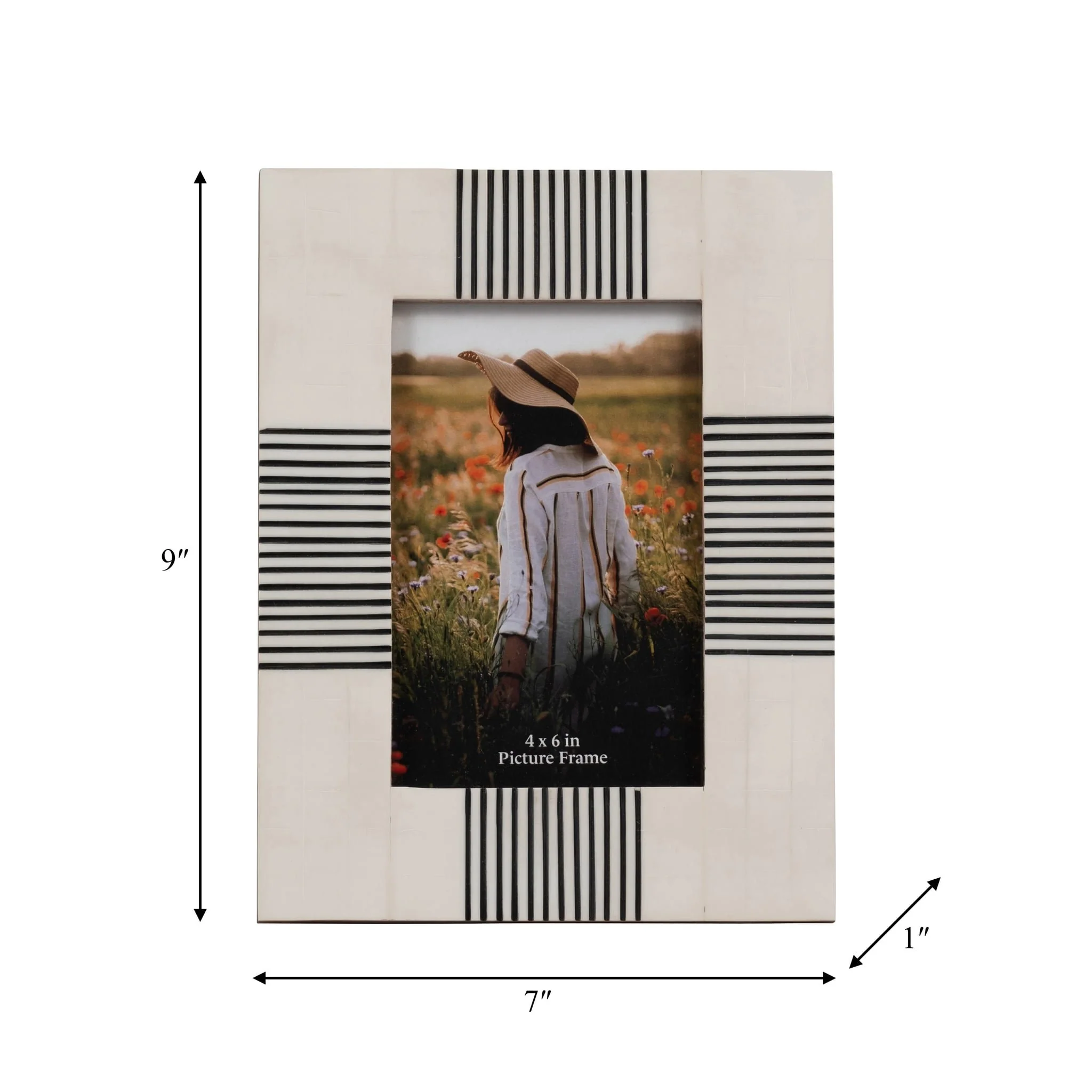 Resin, 4x6 Abstract Photo Frame, Black/white - Image 6