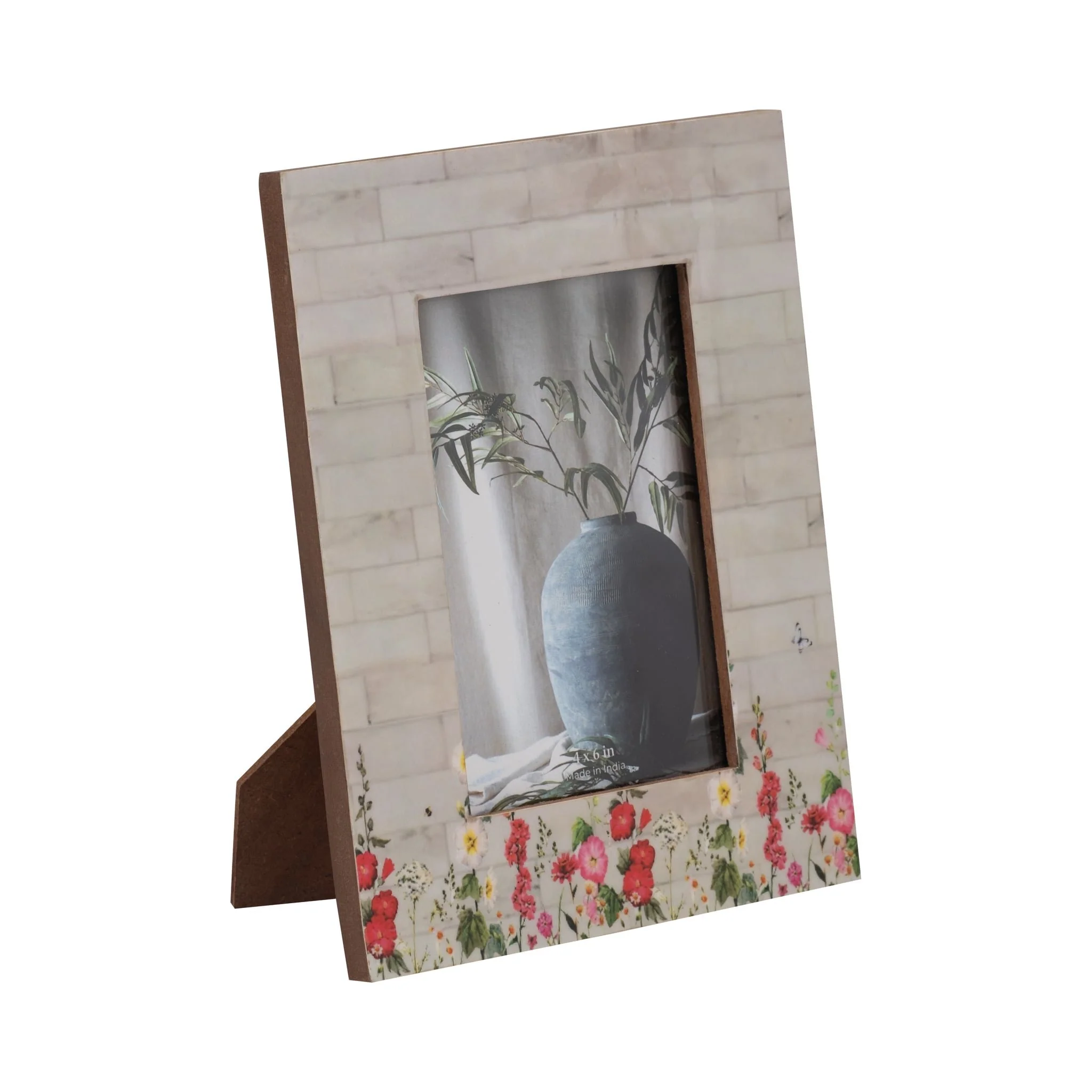 Resin, 4x6 Pink Flower Field Photo Frame, Multi - Image 2