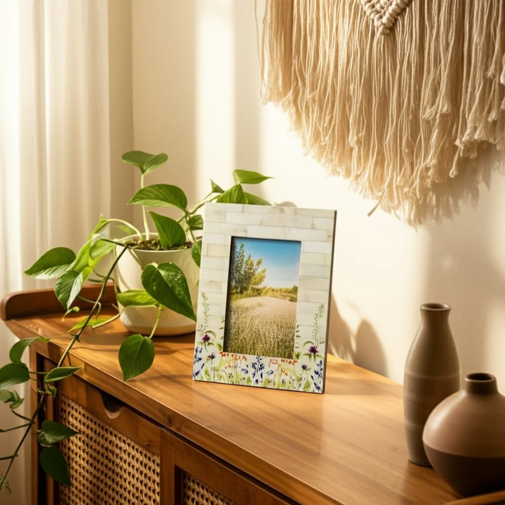 Resin, 4x6 Purple Flower Field Photo Frame, Multi - Image 10