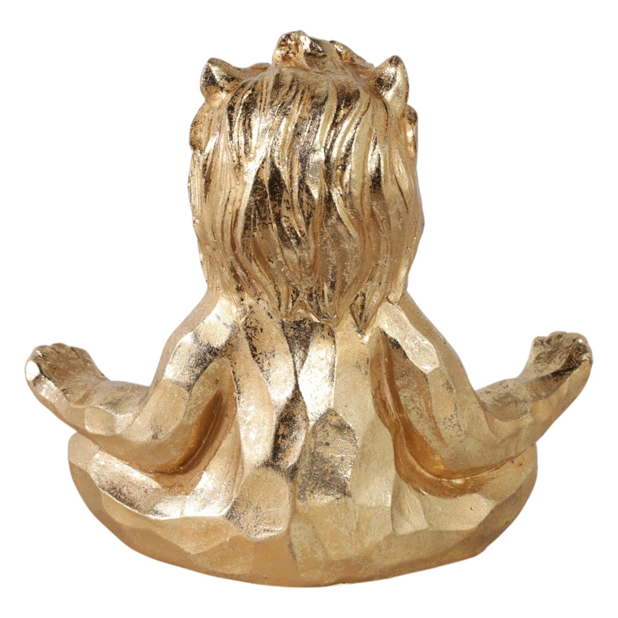 Resin 7" Yoga Lion, Gold - Image 4