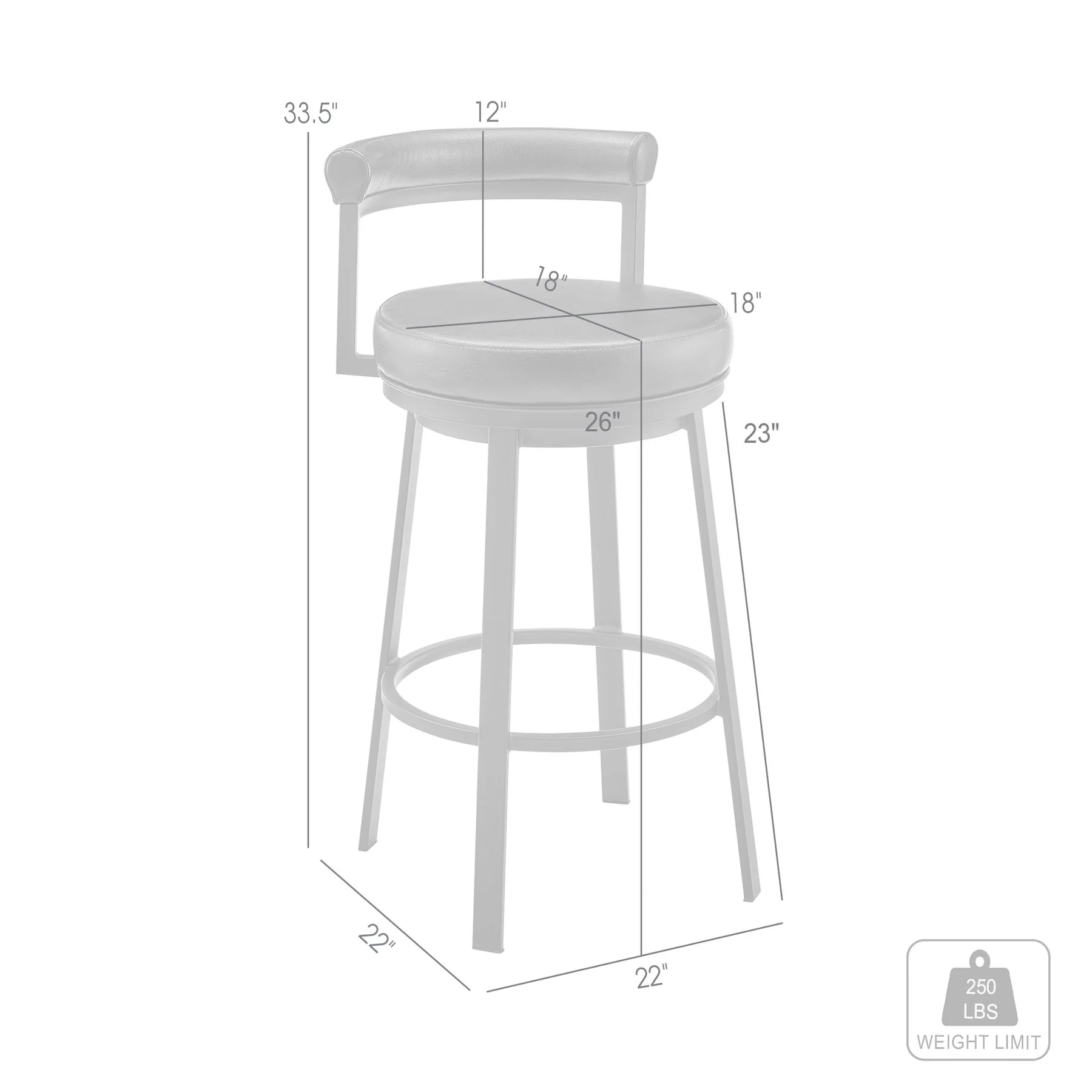 Reuben Swivel Counter or Bar Stool in Mocha Finish with Brown Faux Leather - Image 11