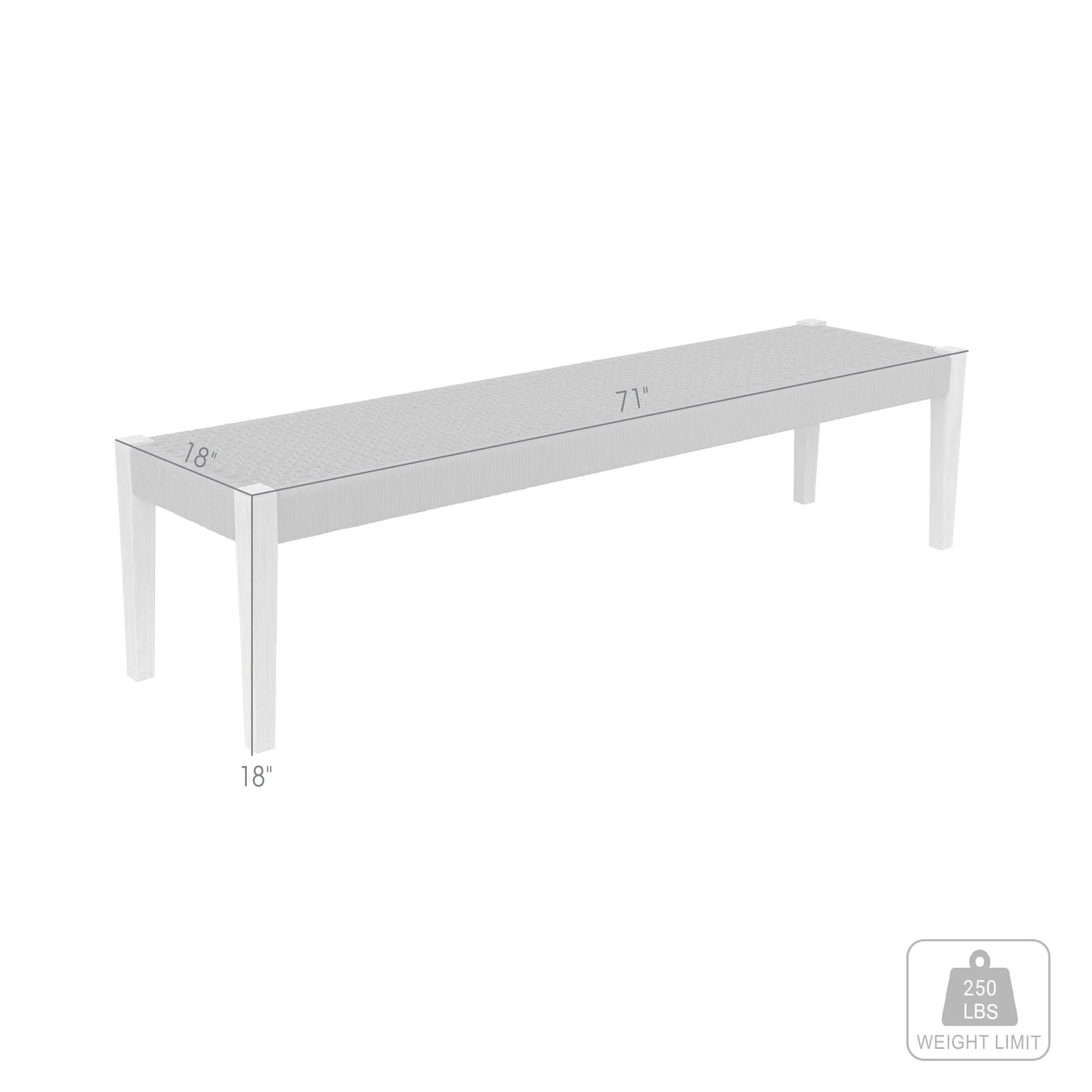 Rhett Indoor Outdoor Dining Bench in Eucalyptus Wood and Charcoal Rope - Image 8