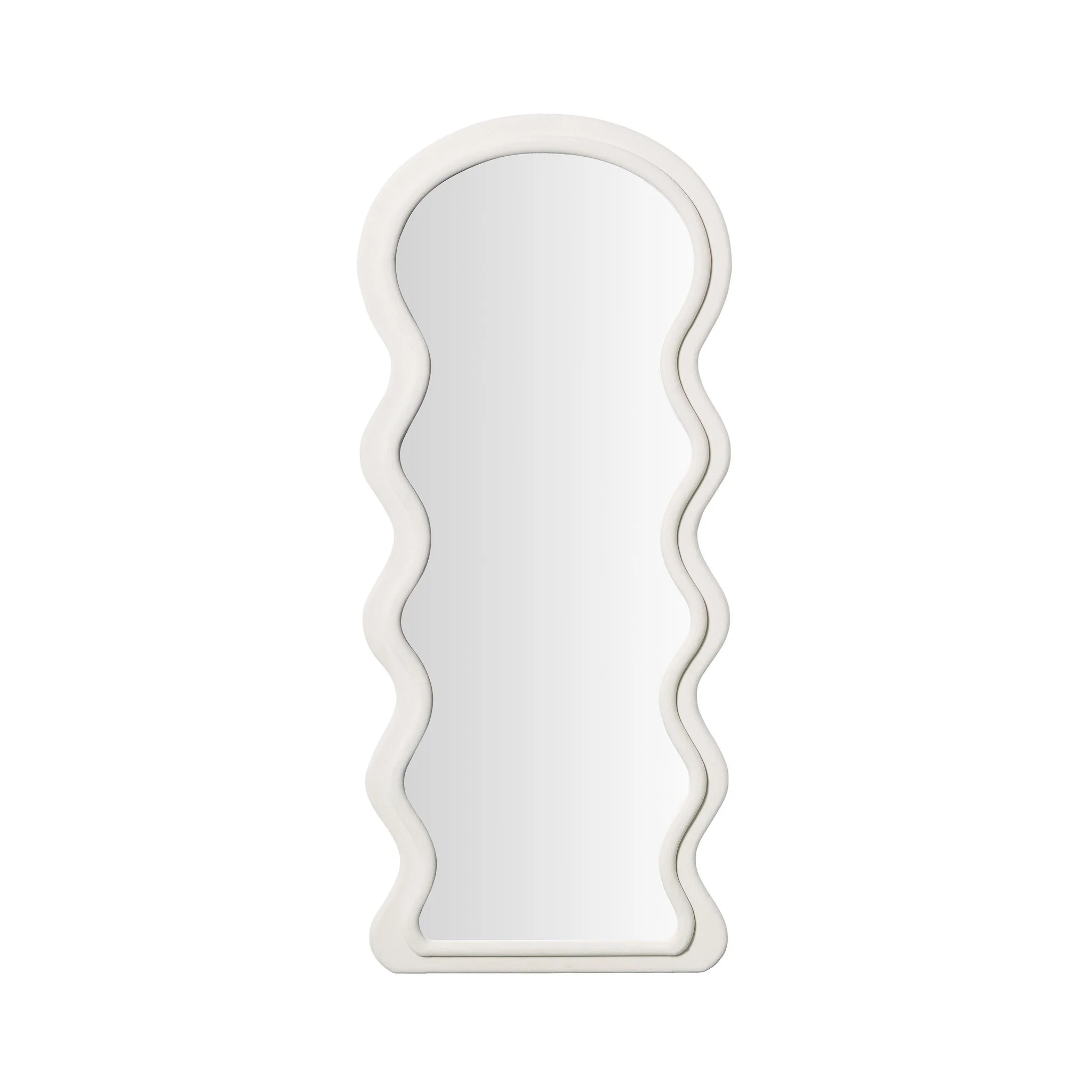 Rhodes Cream Velvet 70 inch Floor Mirror