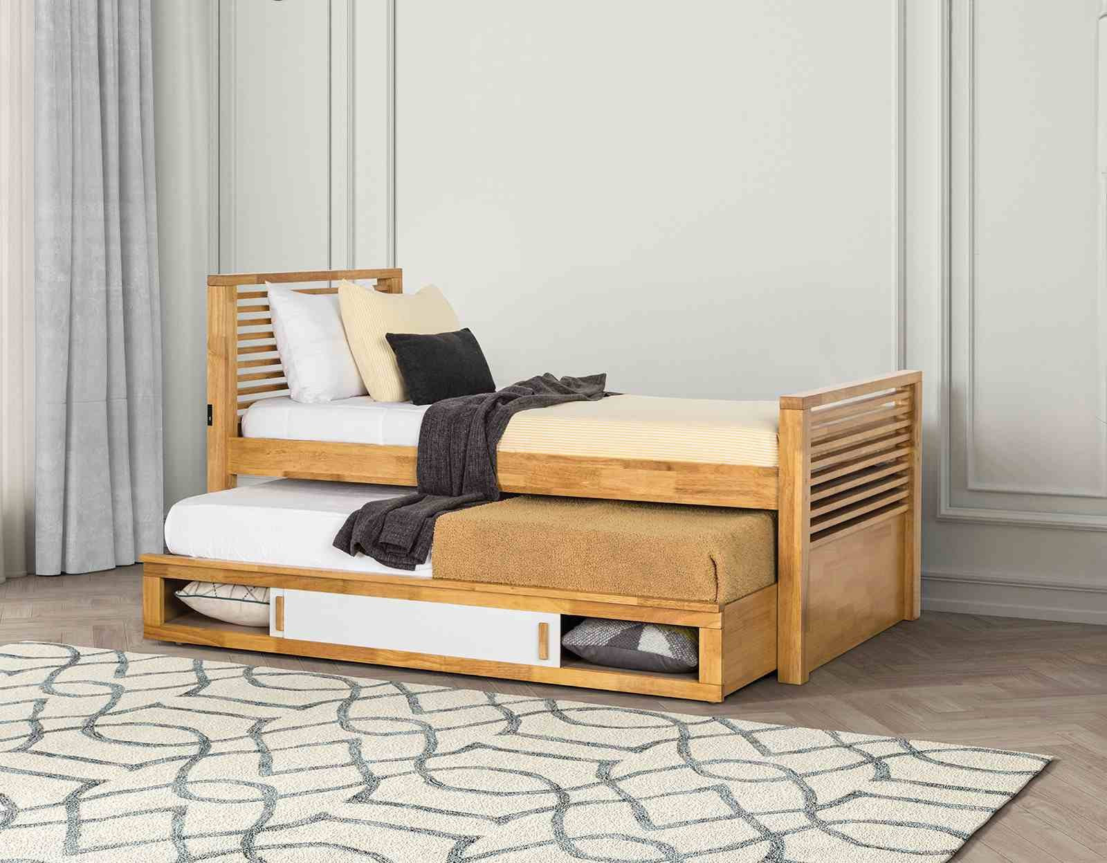 Richland Full Captain Bed w/ Trundle, Light Oak