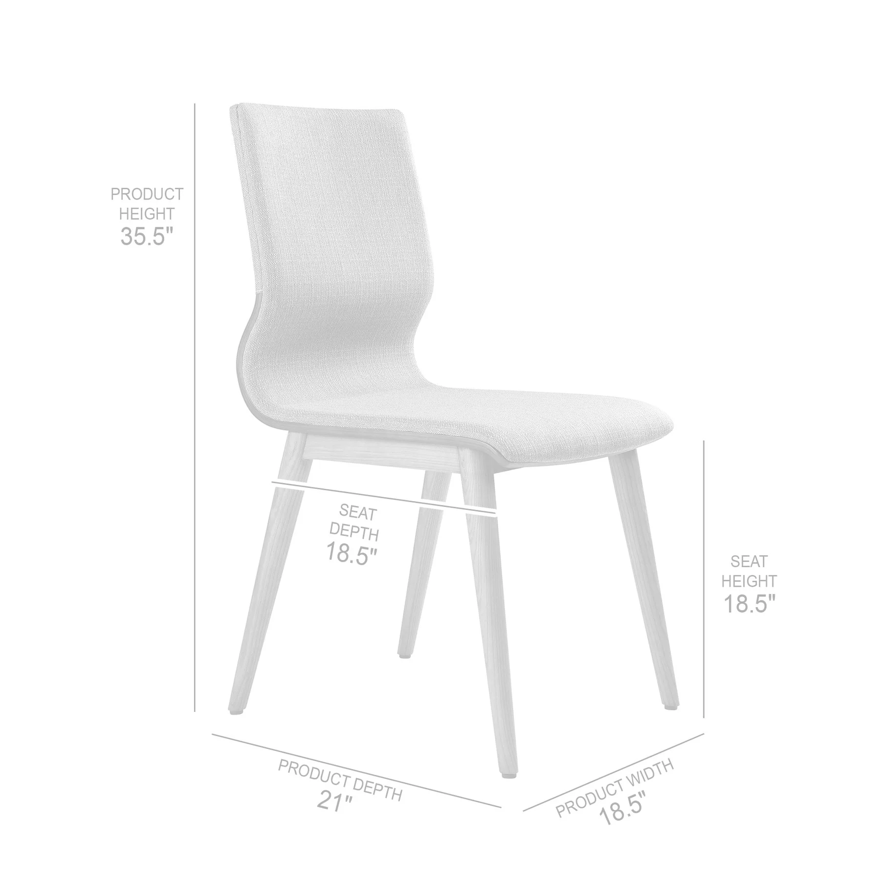 Robin Mid-Century Dining Chair in Walnut Finish and Gray Fabric - Set of 2 - Image 10