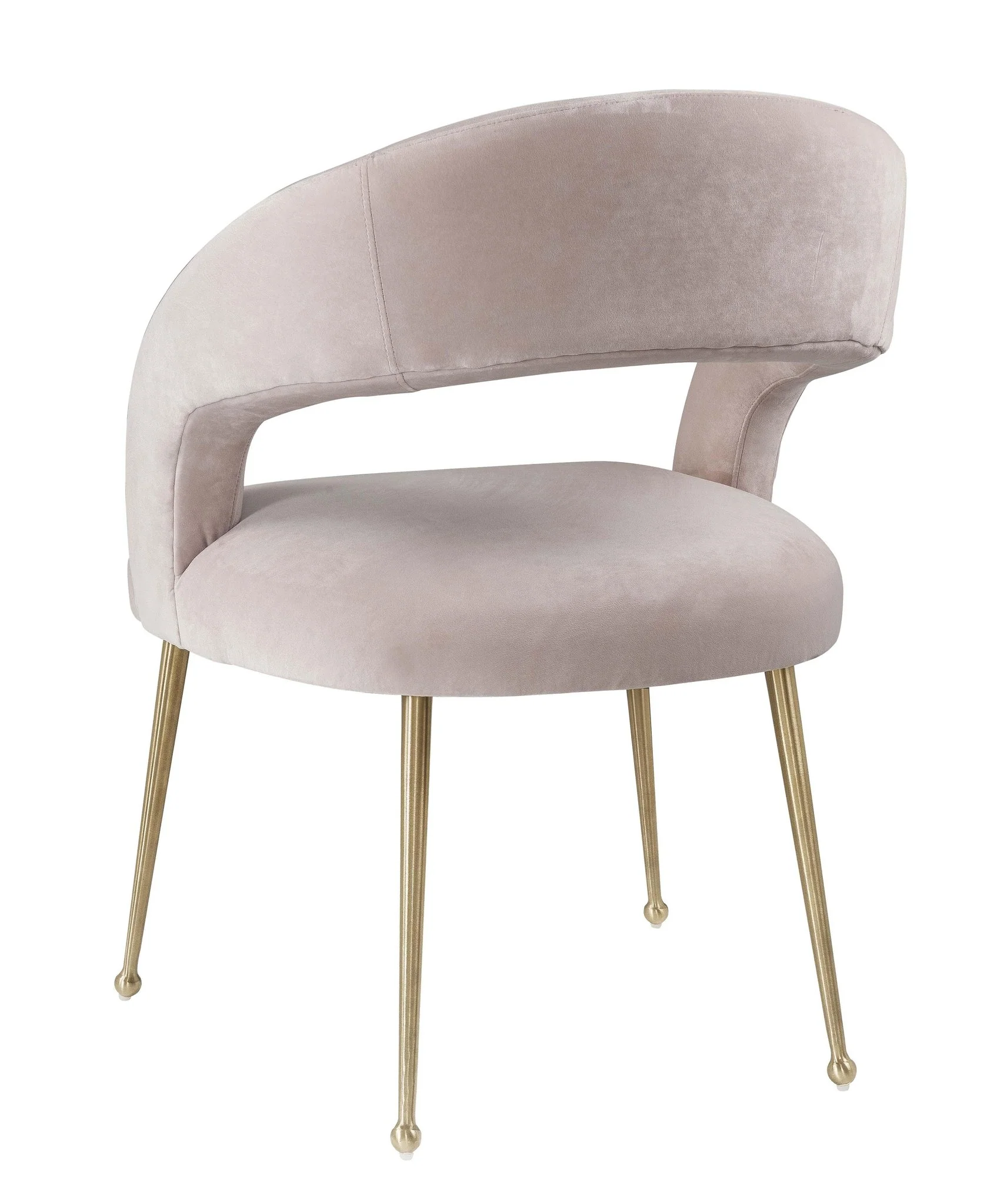 Rocco Blush Velvet Dining Chair - Image 4