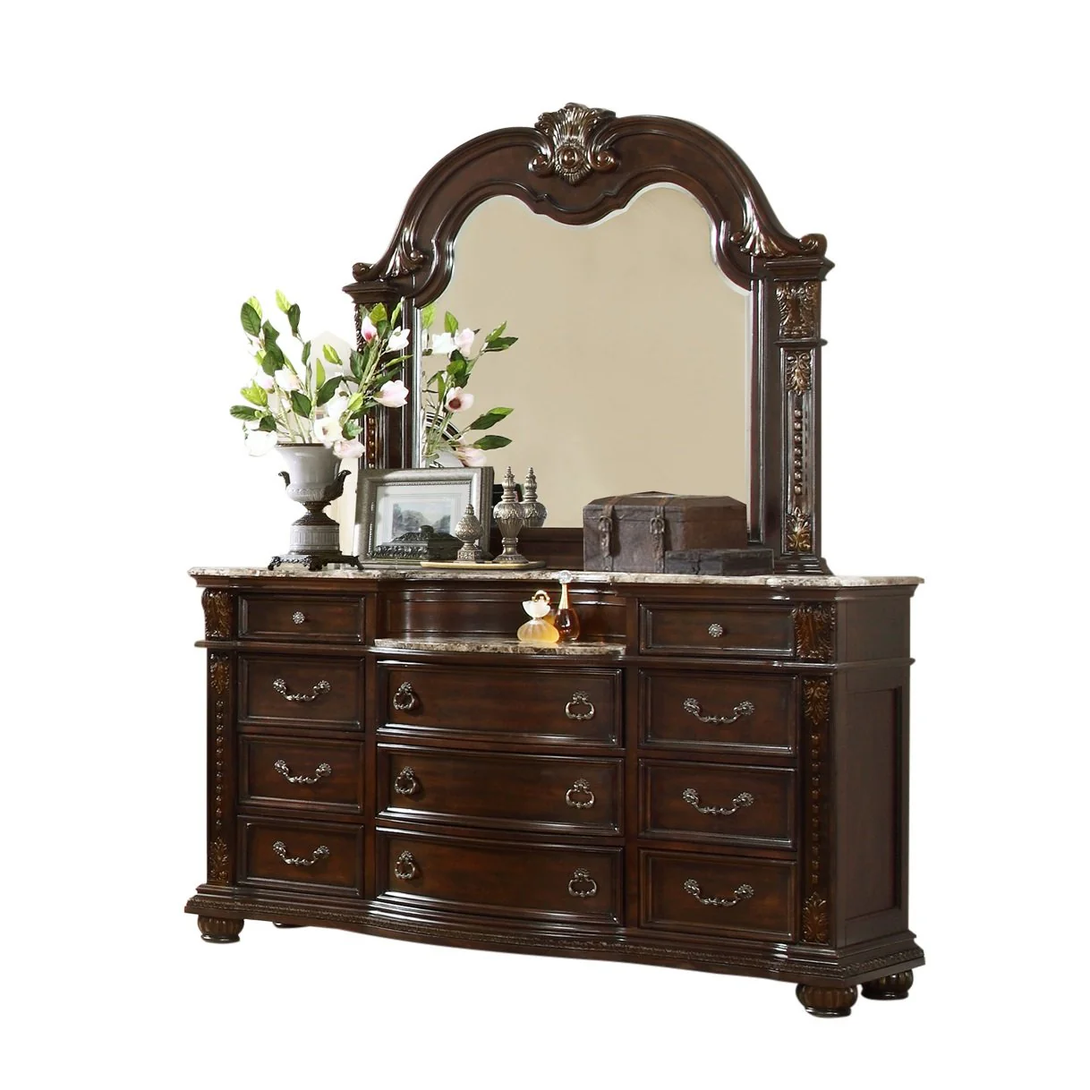 Roma 4 Pc King Bed Dark Walnut - Image 5