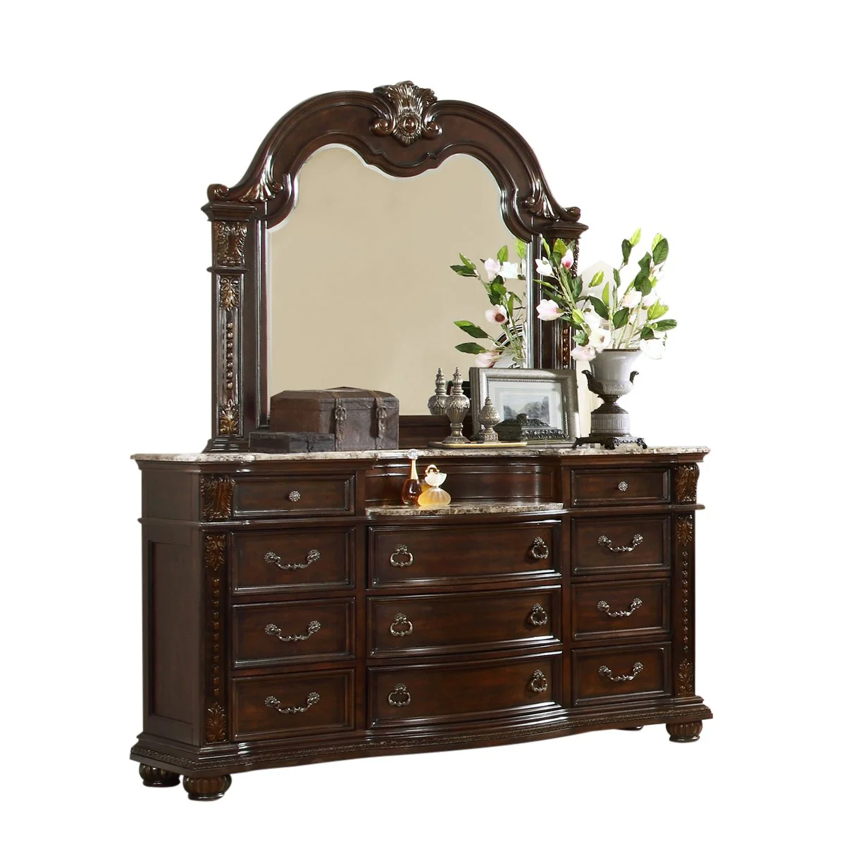 Roma 4 Pc Queen Bed Dark Walnut - Image 7