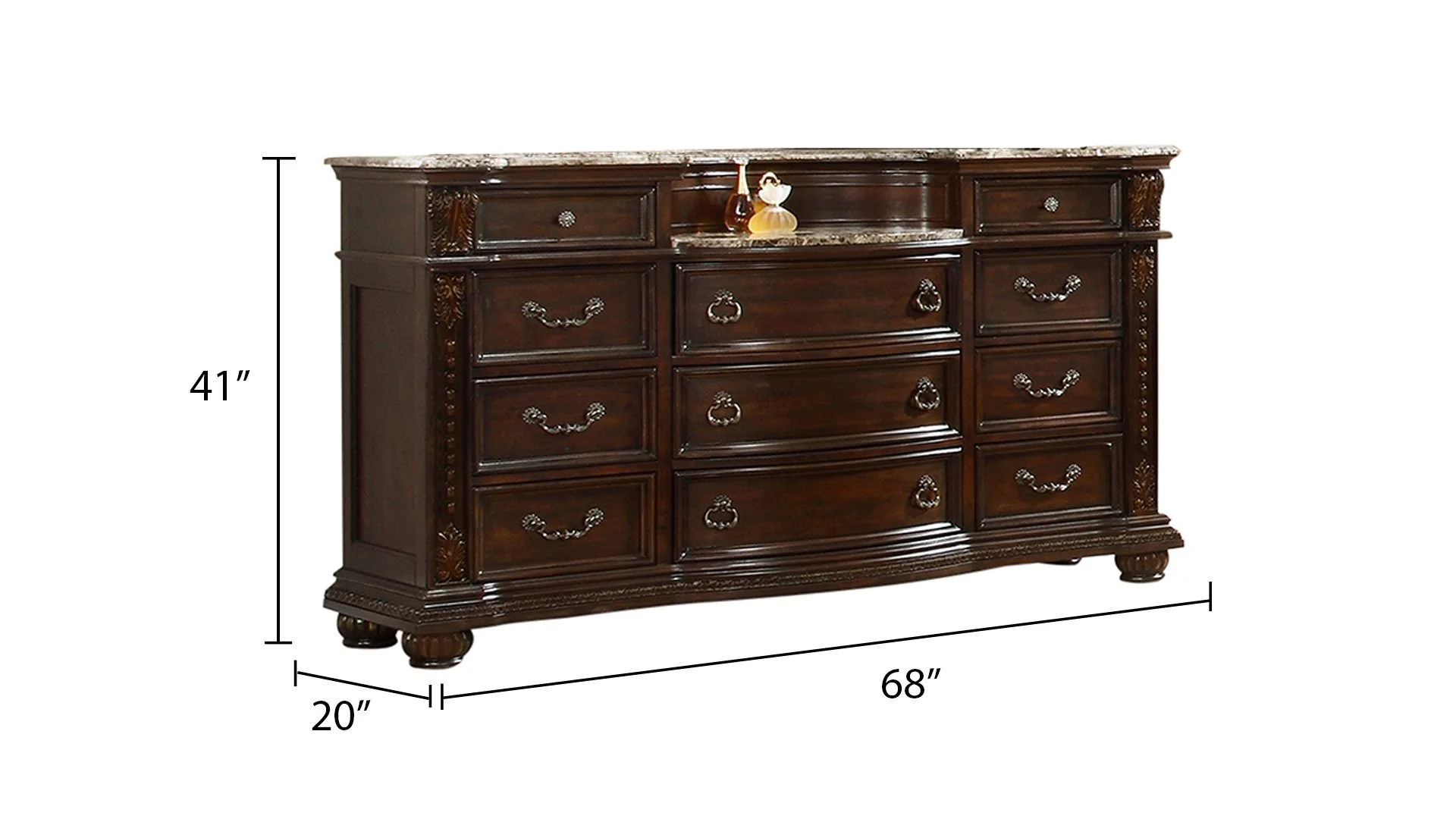 Roma Dresser Dark Walnut - Image 4