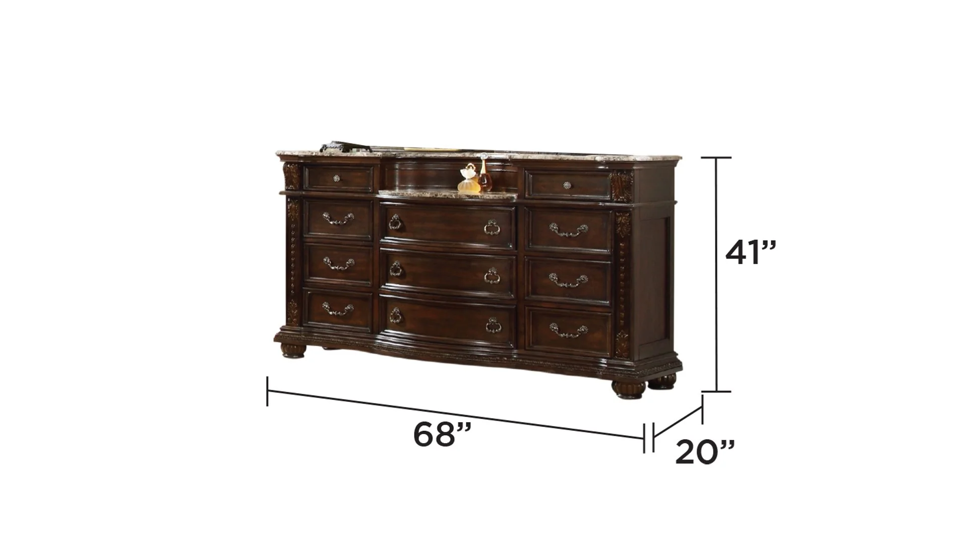 Roma Dresser Dark Walnut - Image 5