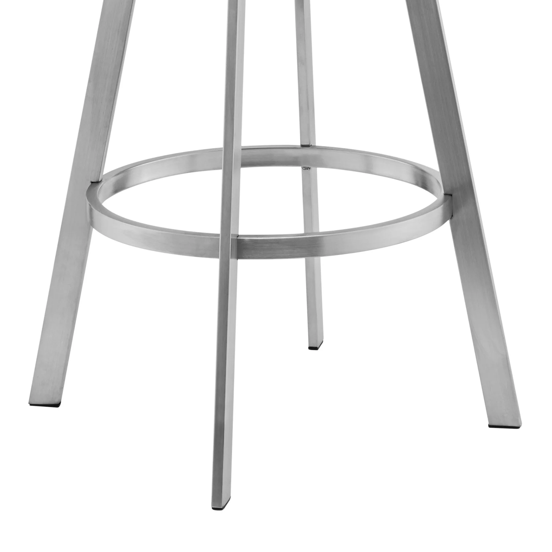 Roman 26" Gray Faux Leather and Brushed Stainless Steel Swivel Bar Stool - Image 6
