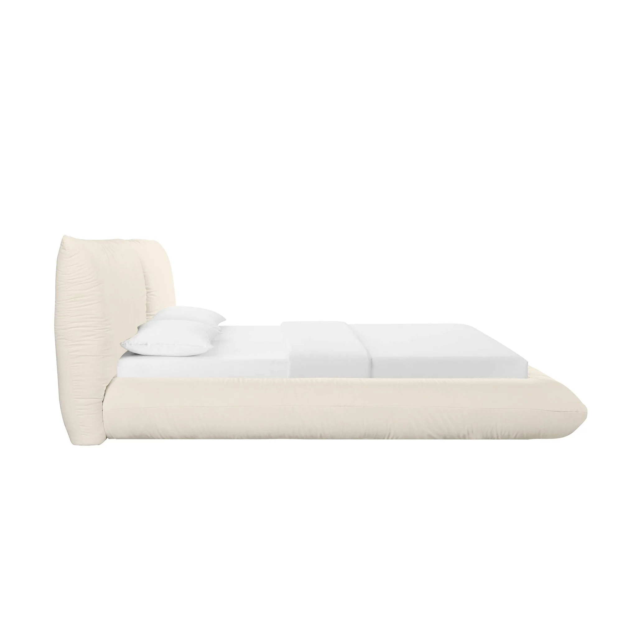 Romp Cream 100% Recycled Linen Queen Bed - Image 3