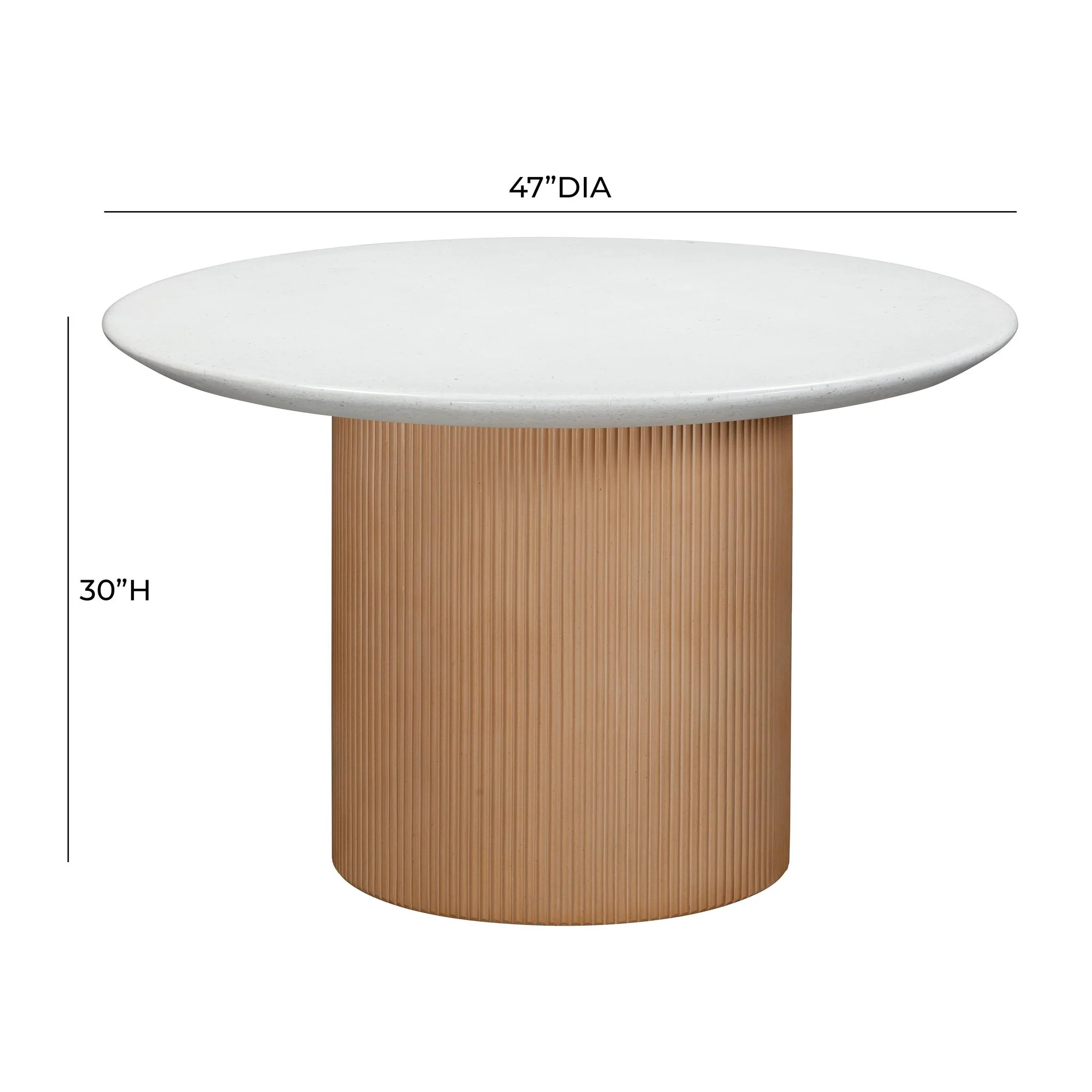Rose Faux Terrazzo and Terracotta Indoor / Outdoor Round Concrete Dining Table - Image 6