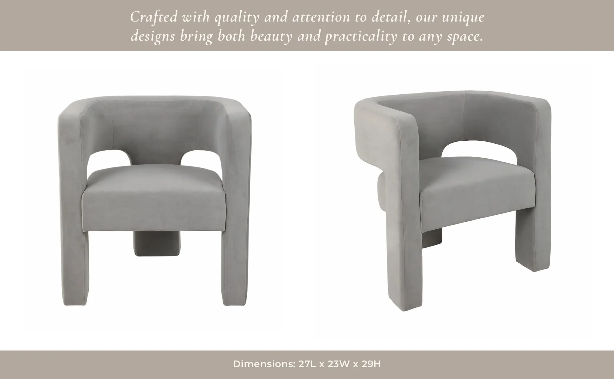 Round Back Chair, Gray - Image 10