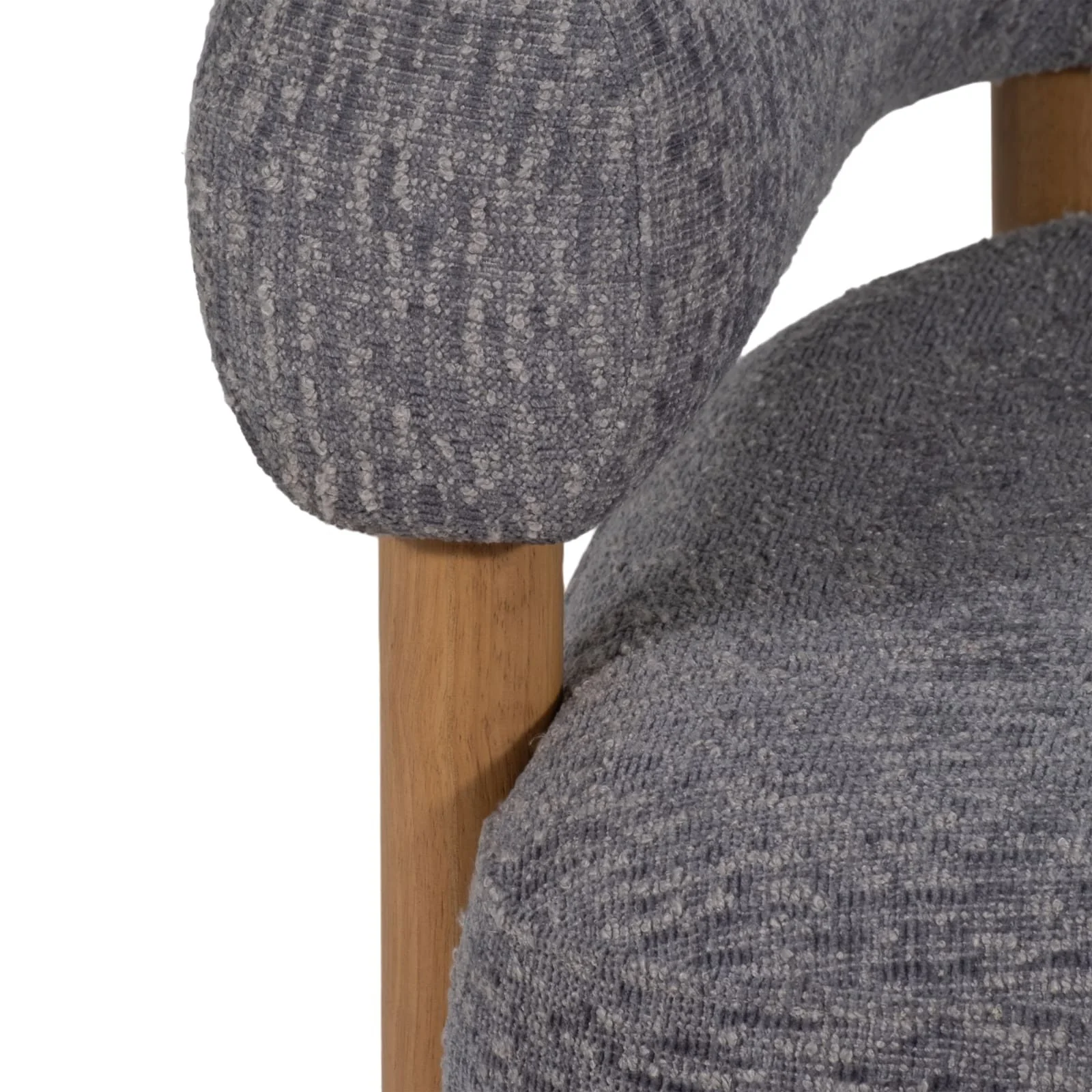 Roundback Accent Chair W/ Wood Legs, Gray - Image 6