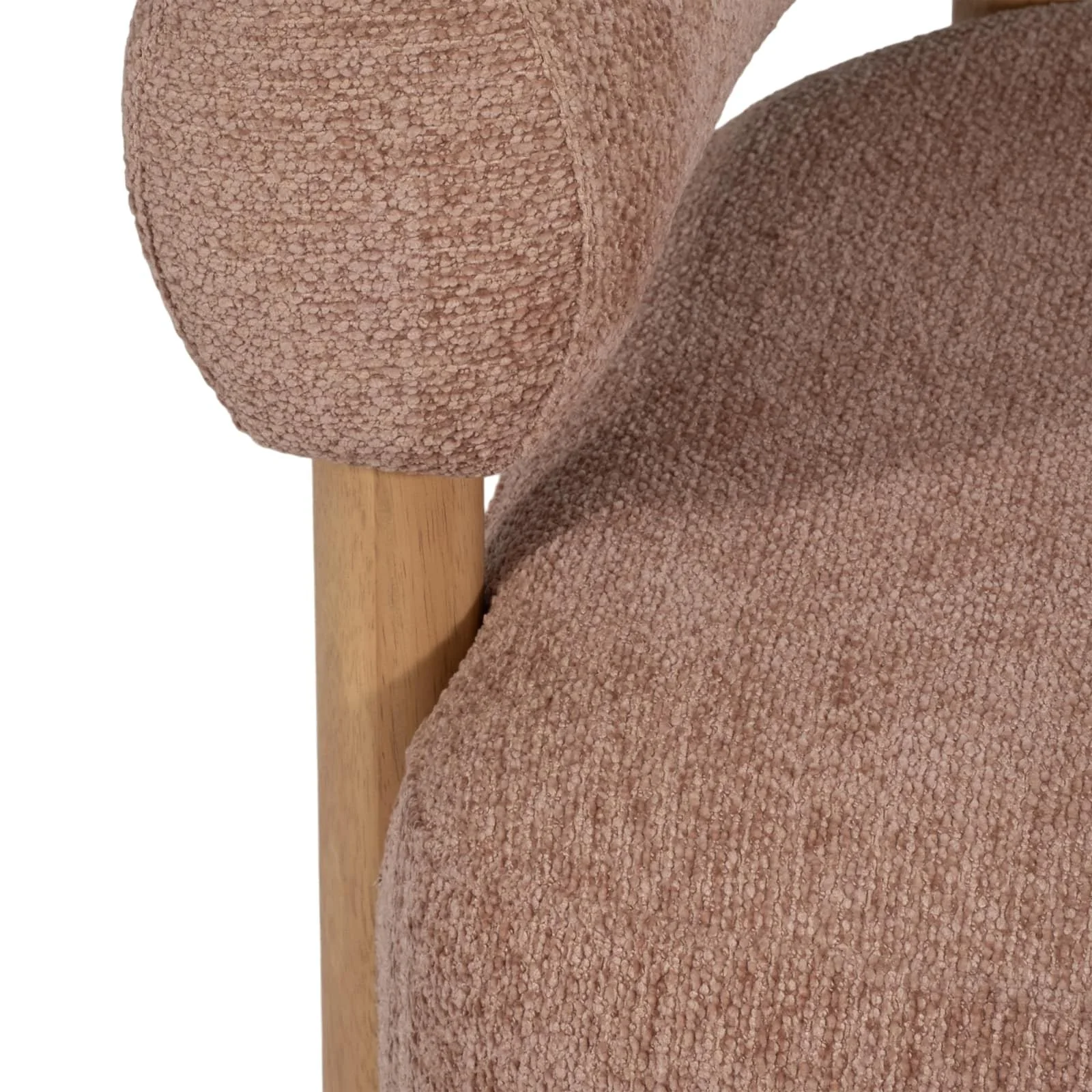 Roundback Accent Chair W/ Wood Legs, Pink - Image 6